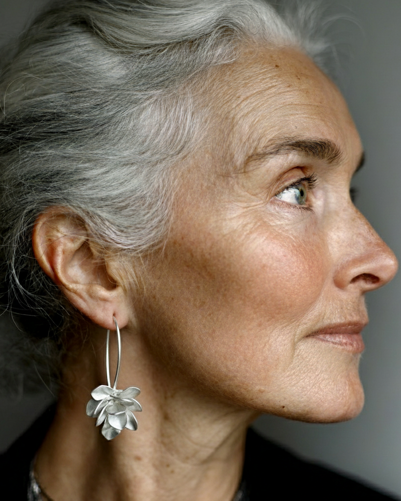 Vintage Silver Irregular Flower Earrings