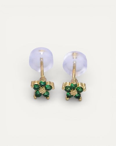 Stud Earrings with Delicate Flower