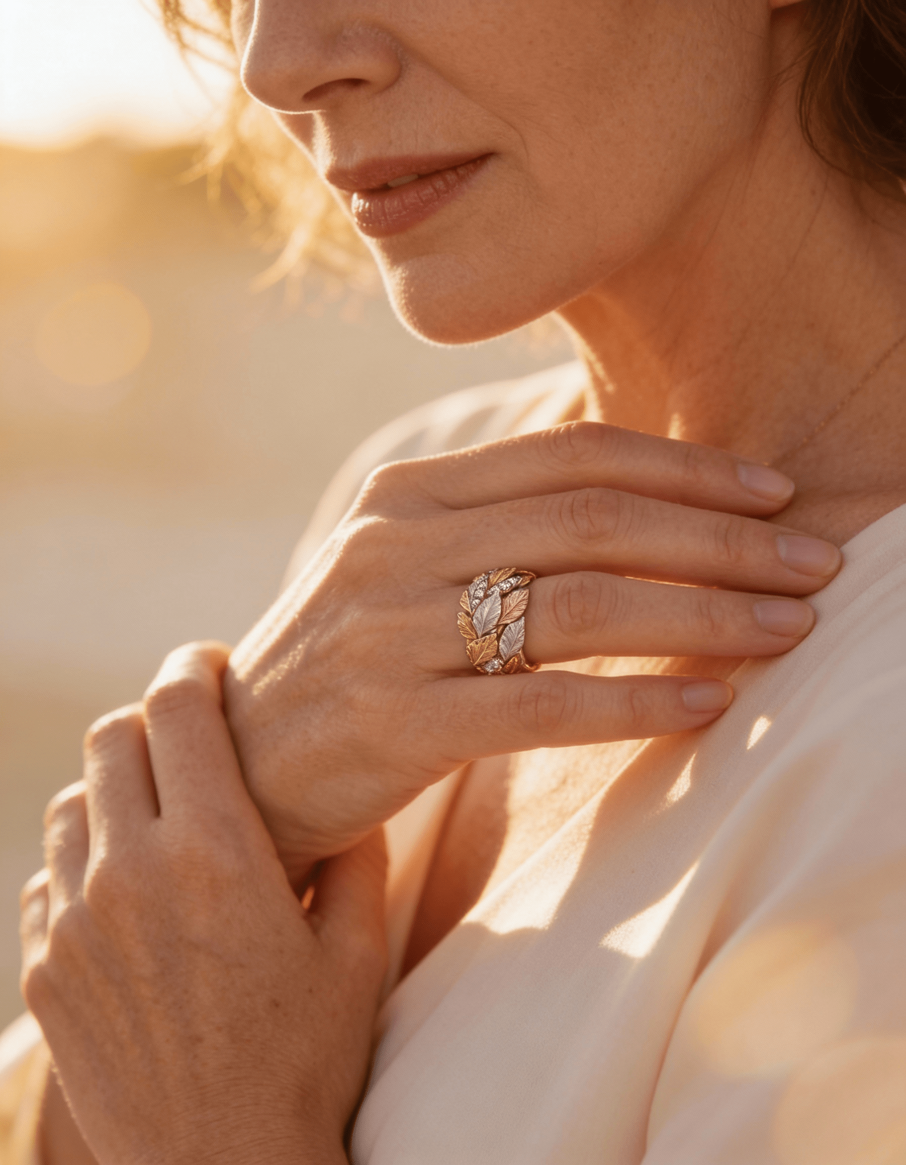 Autumn Gold, Silver and Copper Ring