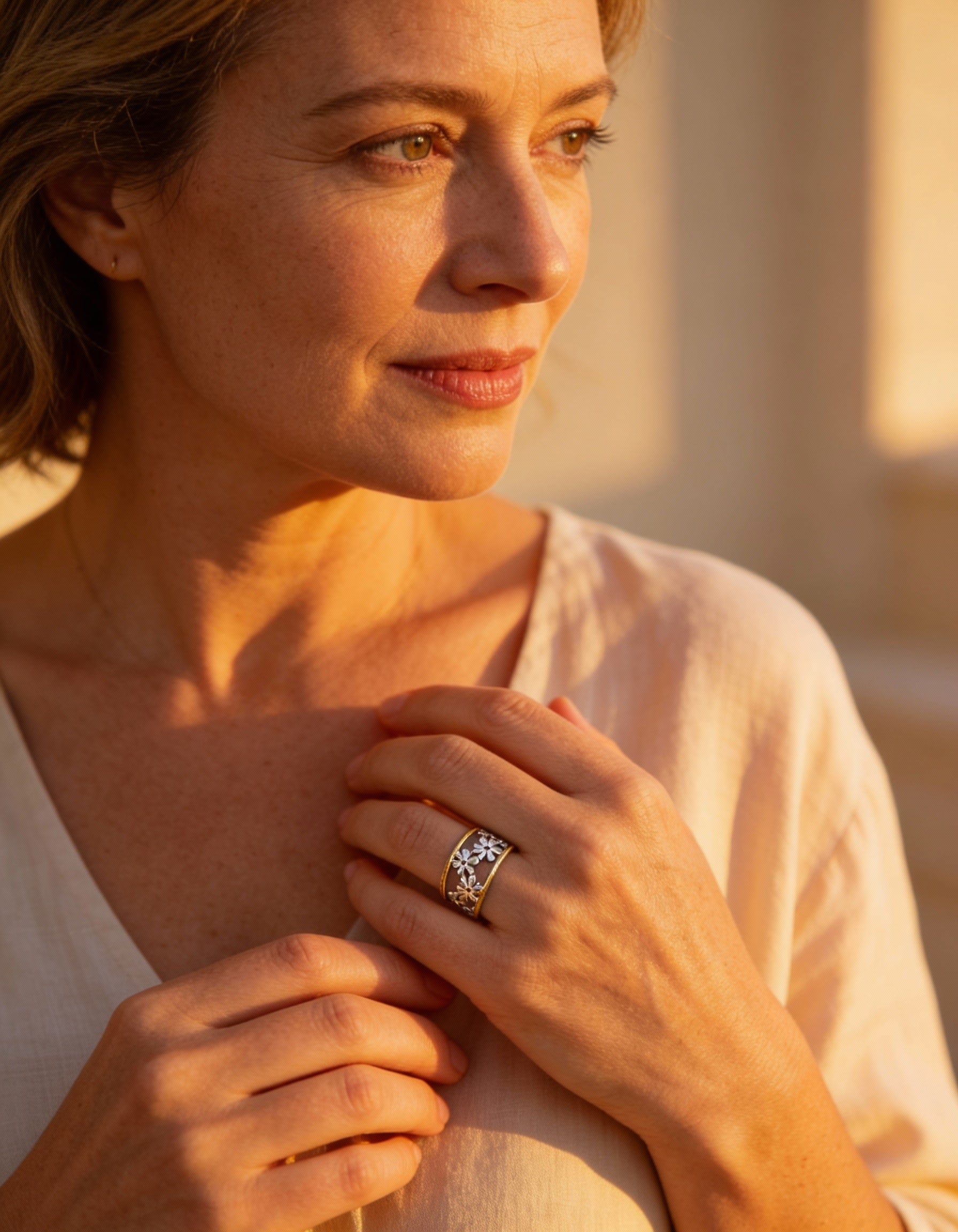 Gold and Silver Leaf Ring