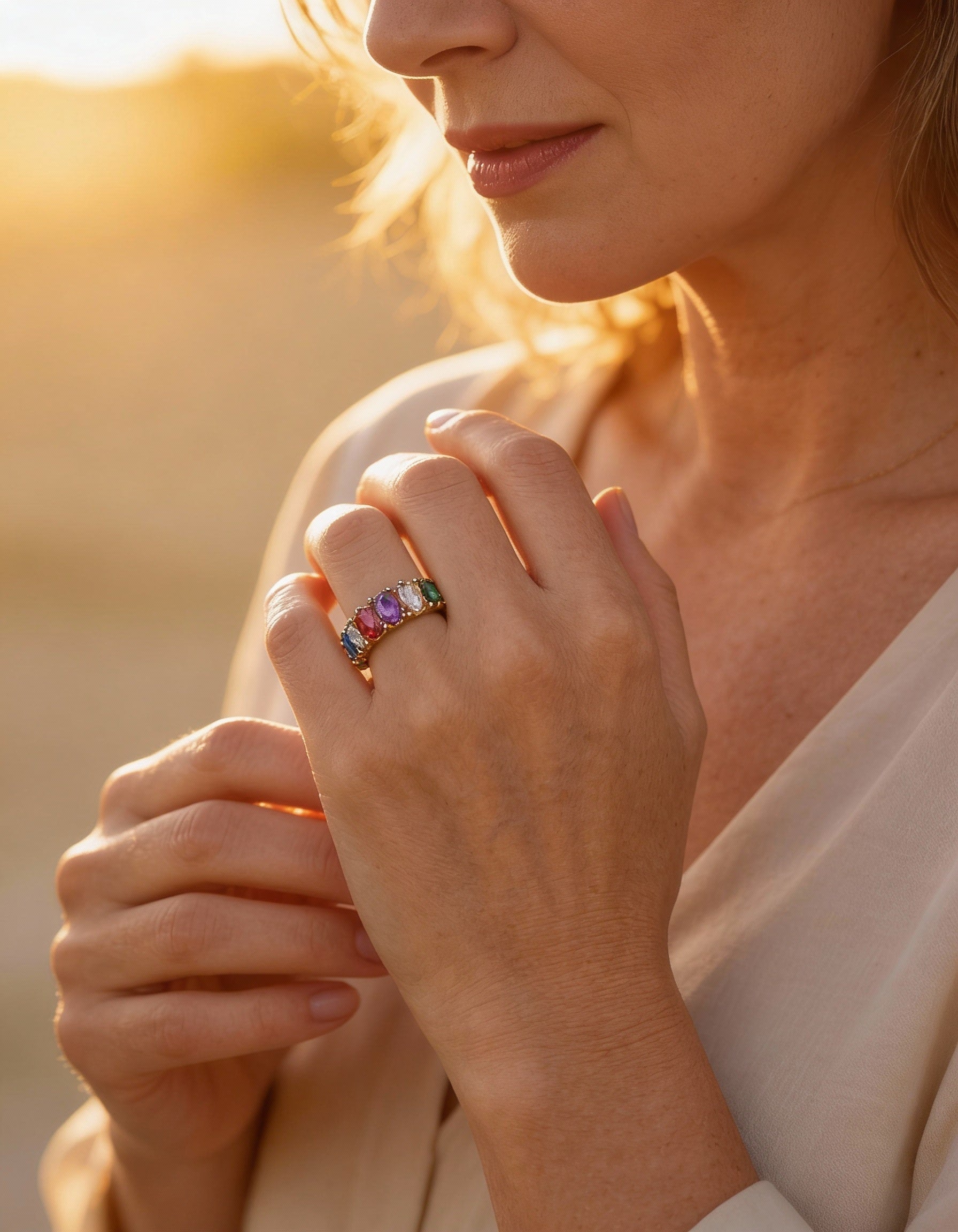 Vintage Multicoloured Cubic Zirconia Ring