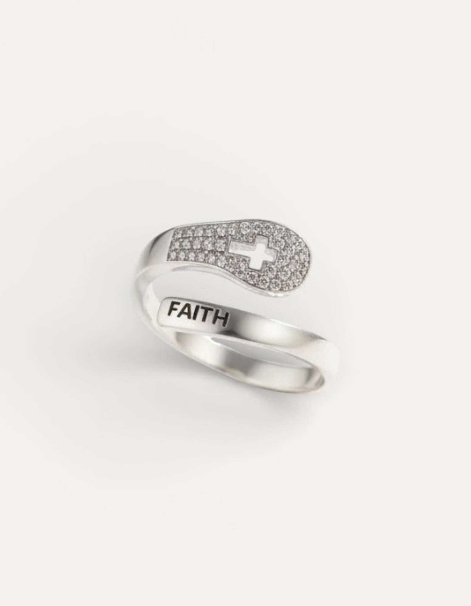 Silver Cross and Zircon Ring