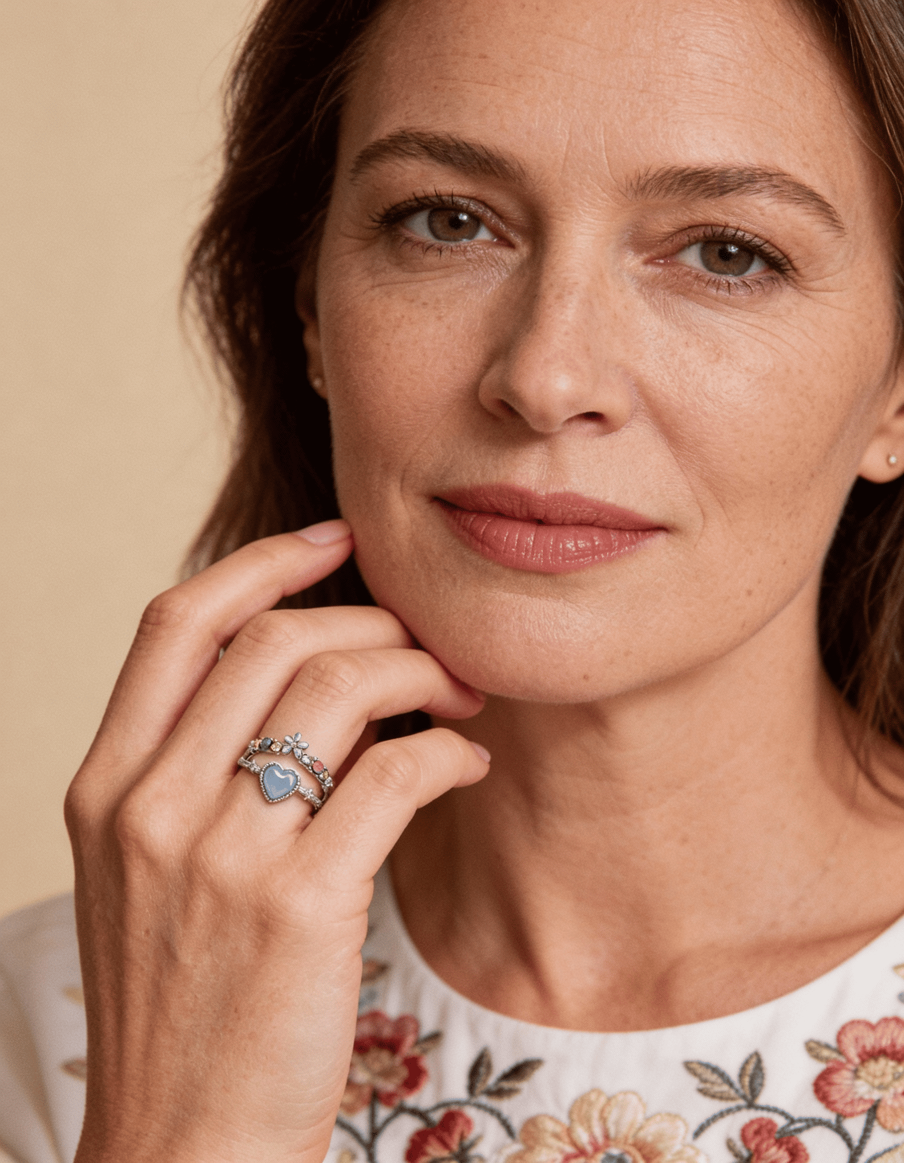 Adjustable Sterling Silver Blue Stone Cubic Zirconia Ring