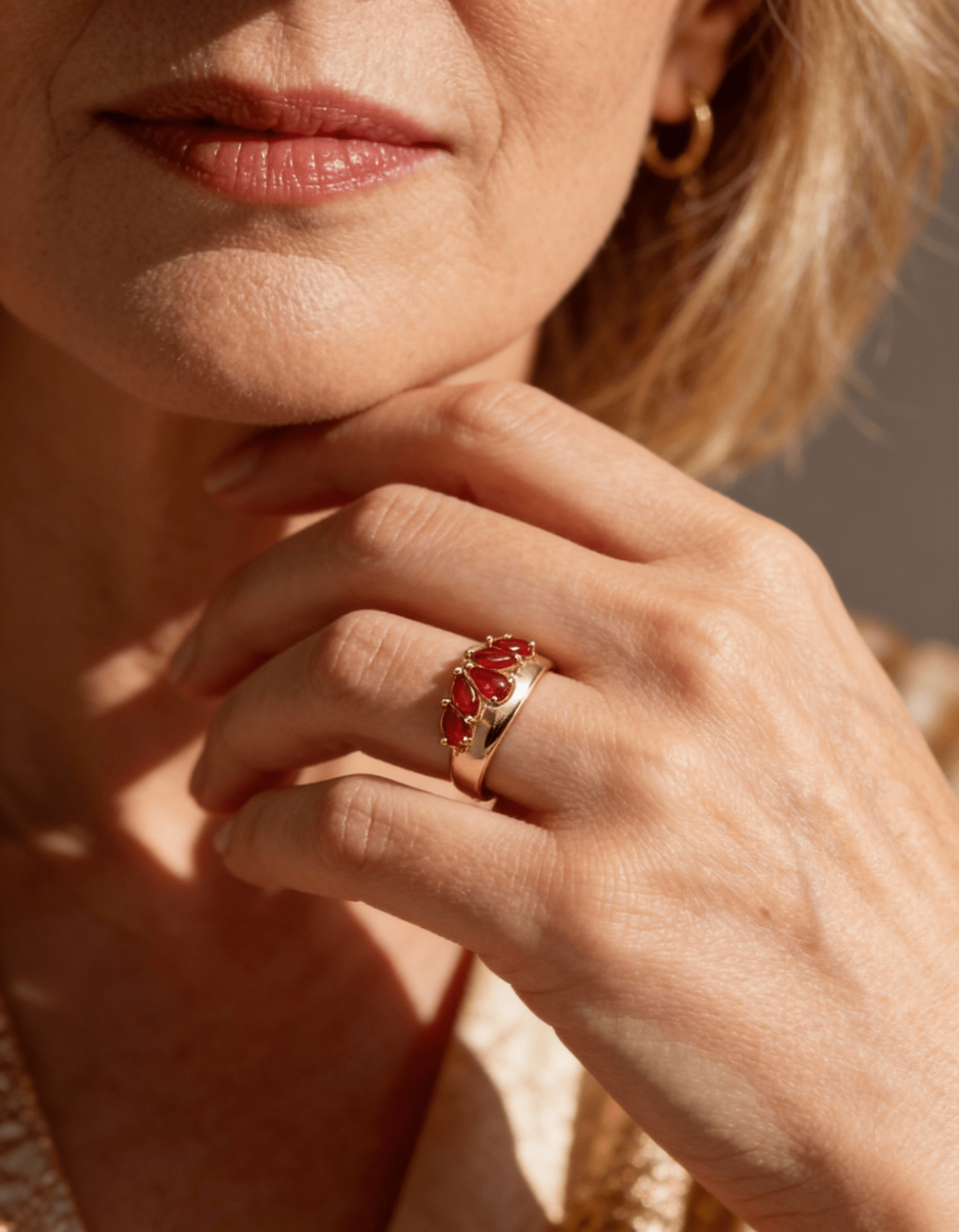 Elegant Red Crystal Ring