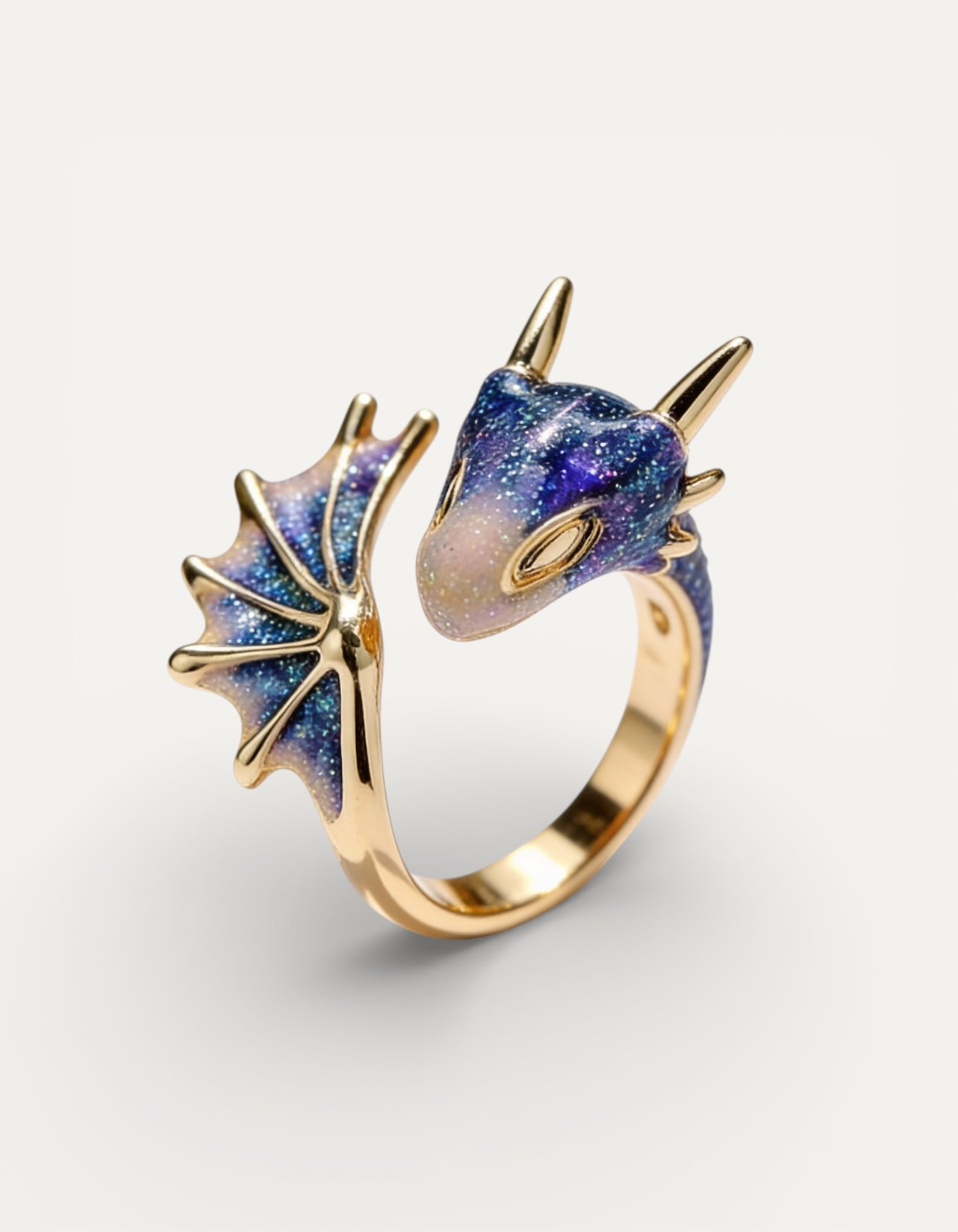 Starry Sky Blue Dragon Index Ring