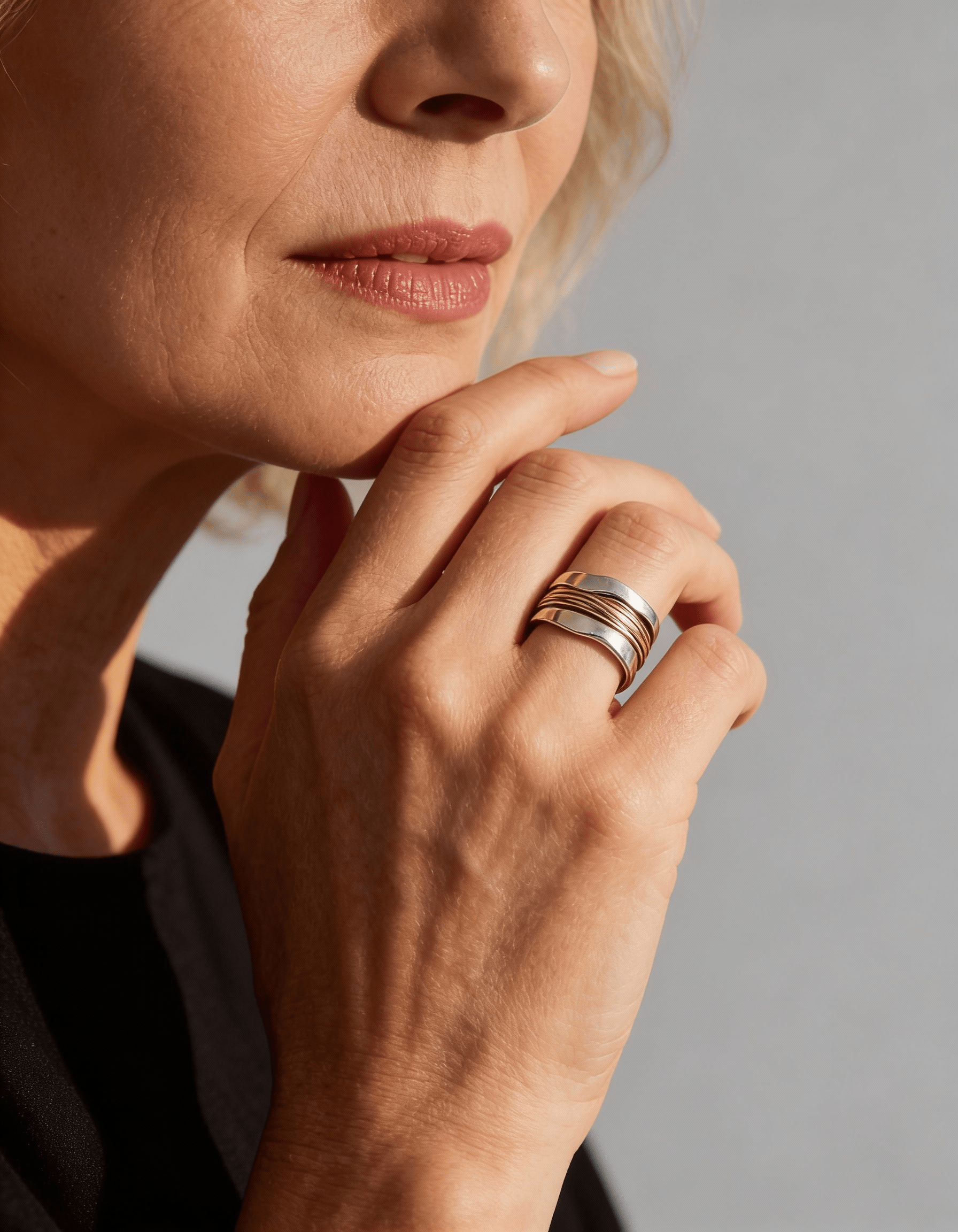 Silver Gold Wire Ring