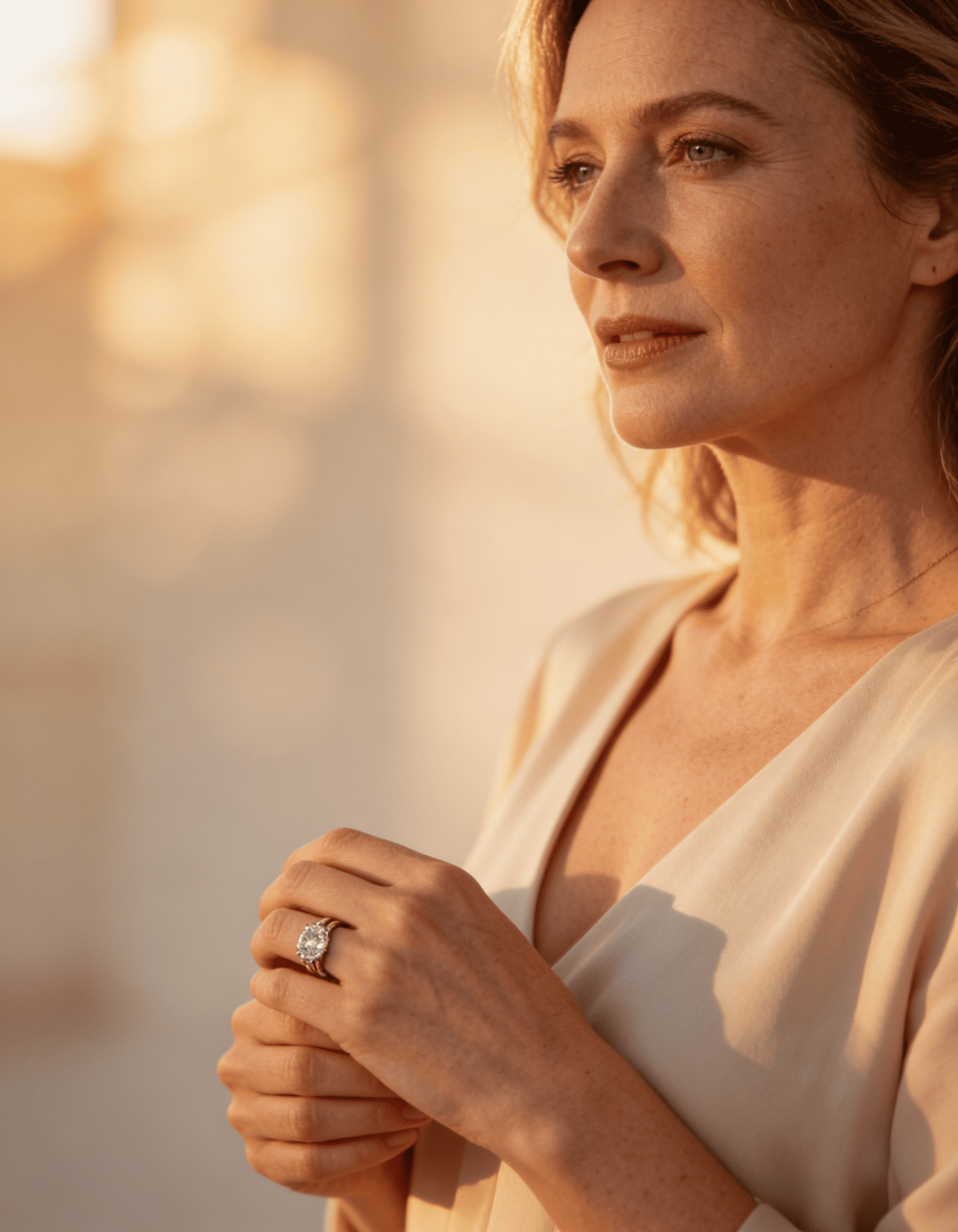 Vintage Sparkling Cubic Zirconia Ring Set