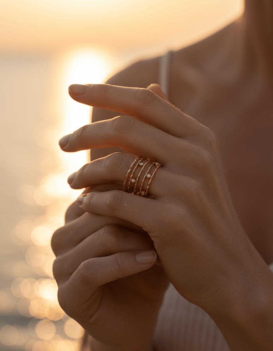 Gold Sparkle Wide Cuff Ring