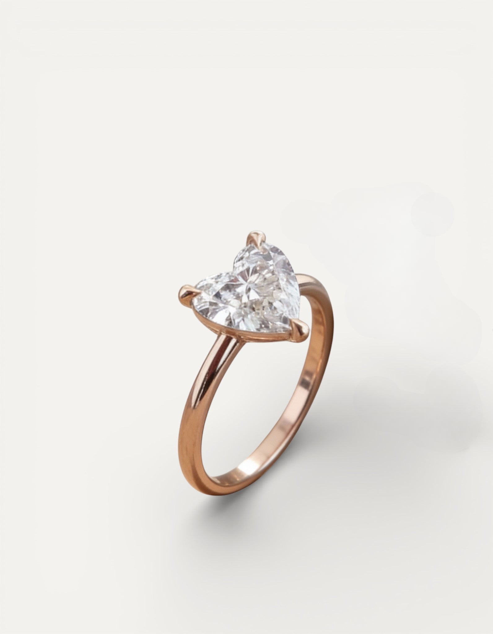 Delicate Cubic Zirconia Heart Ring