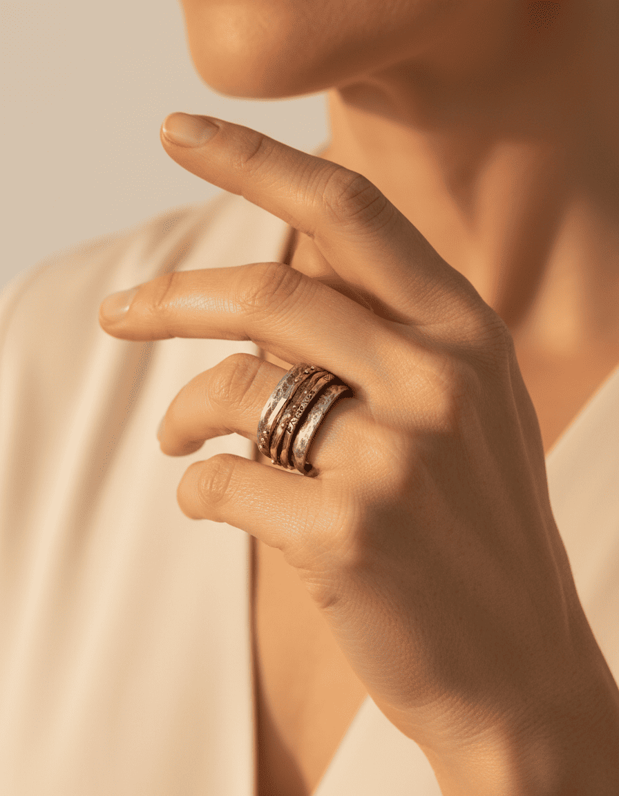 Vintage Rose Gold and Silver Ring