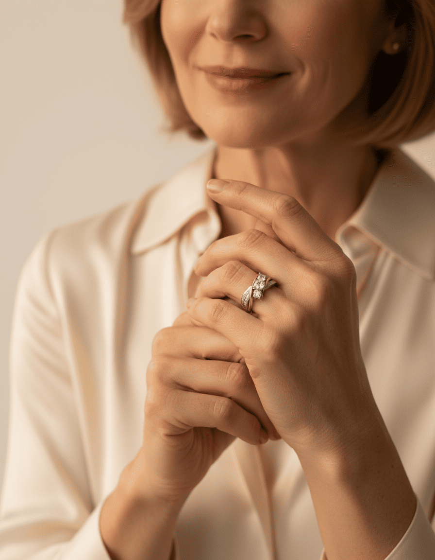 Vintage Gold and Silver Cubic Zirconia Ring