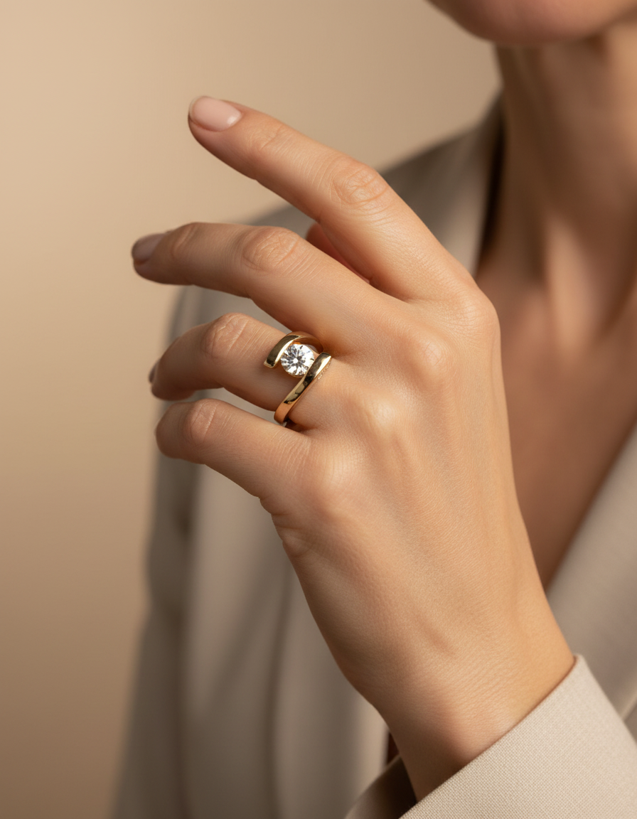 Vintage Spiral Cubic Zirconia Ring