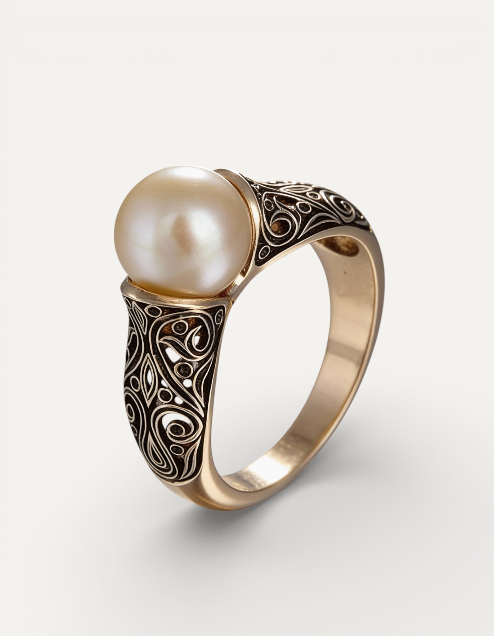 Vintage Gold Pearl Ring