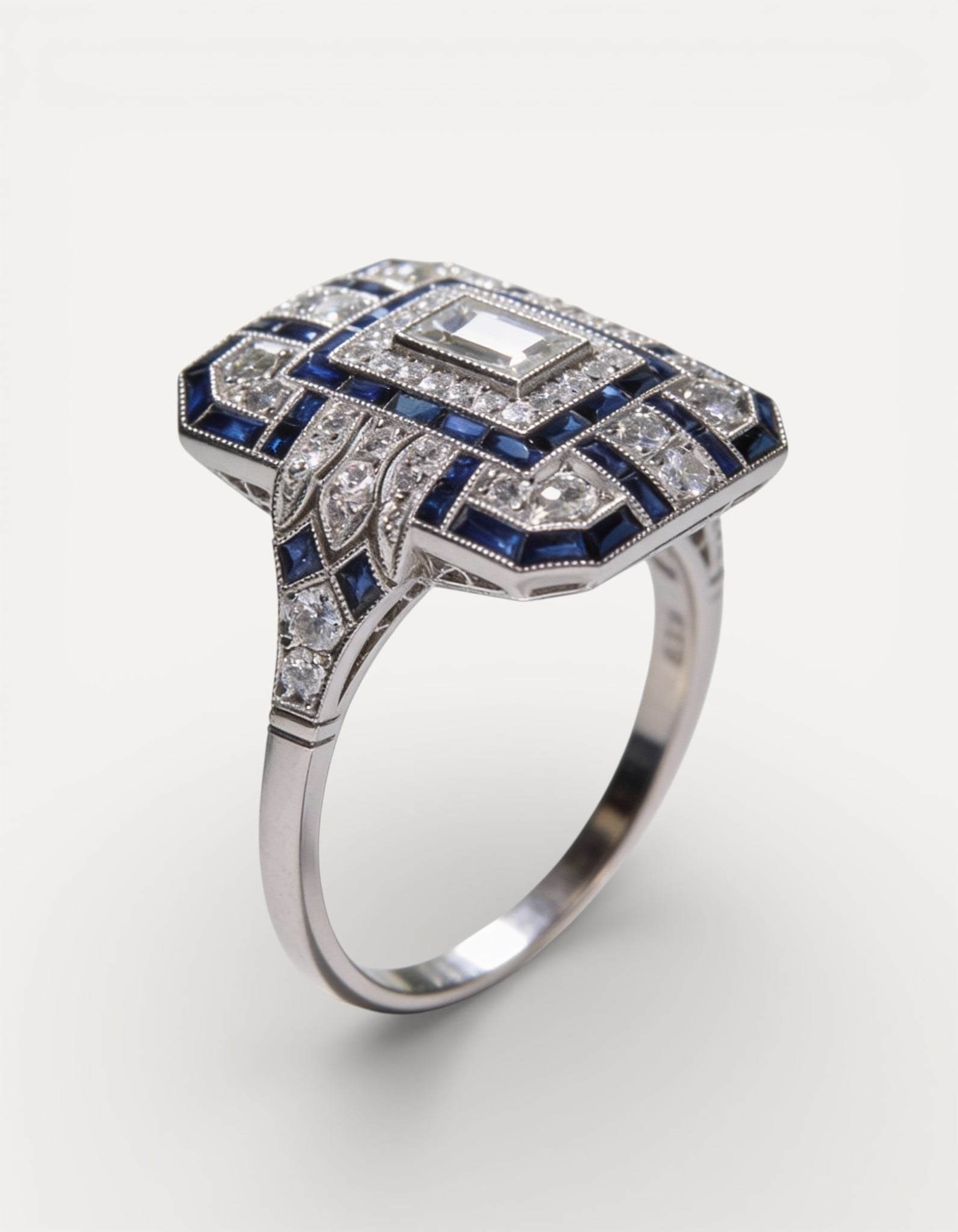 Vintage Silver Blue Sparkle Ring