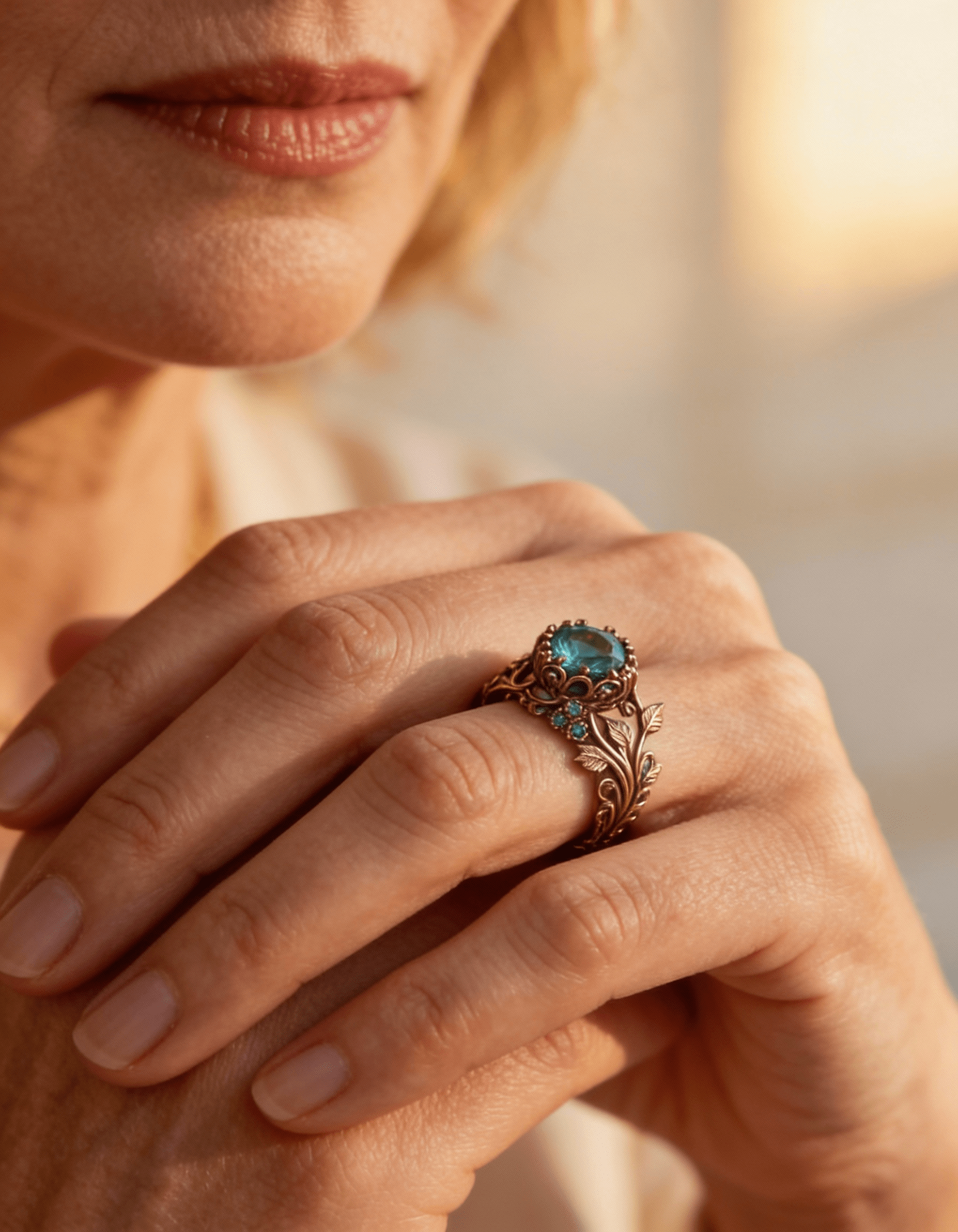 Nature Green Crystal Ring