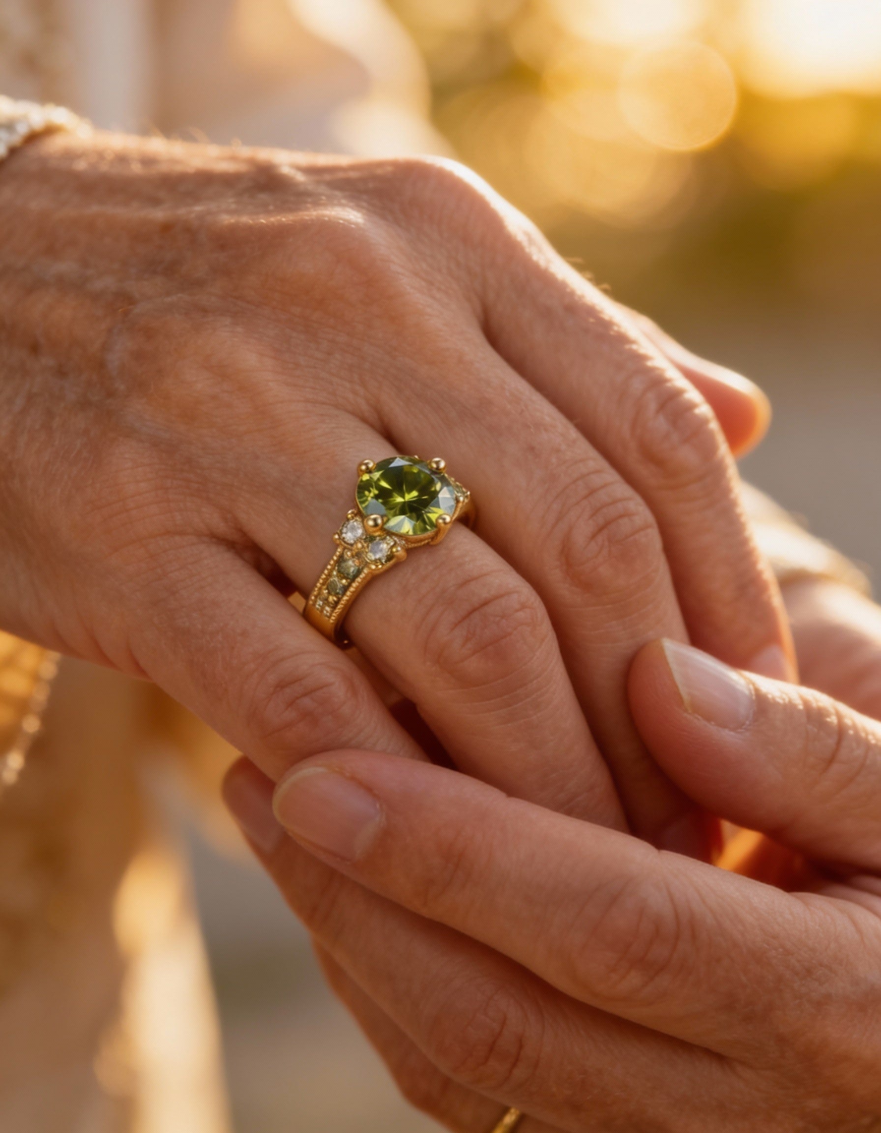 Yellow Quartz and Gold Ring