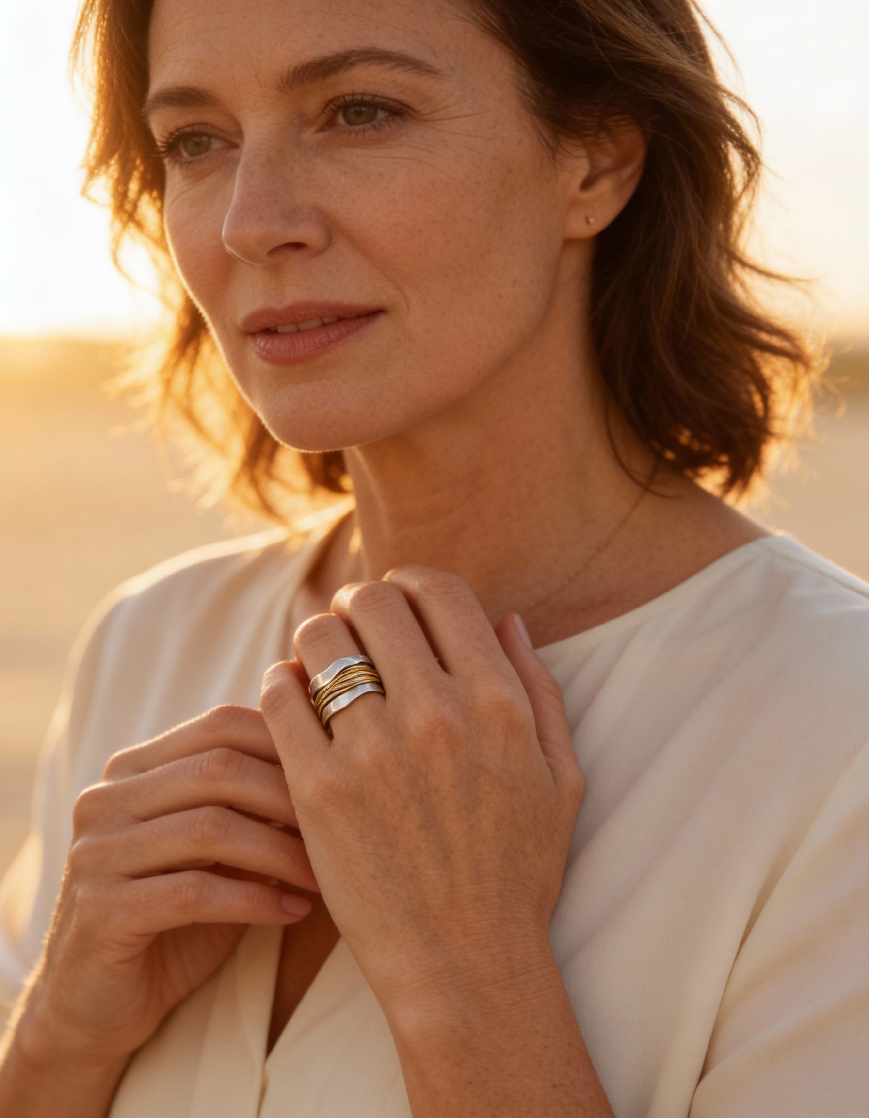 Silver Gold Wire Ring