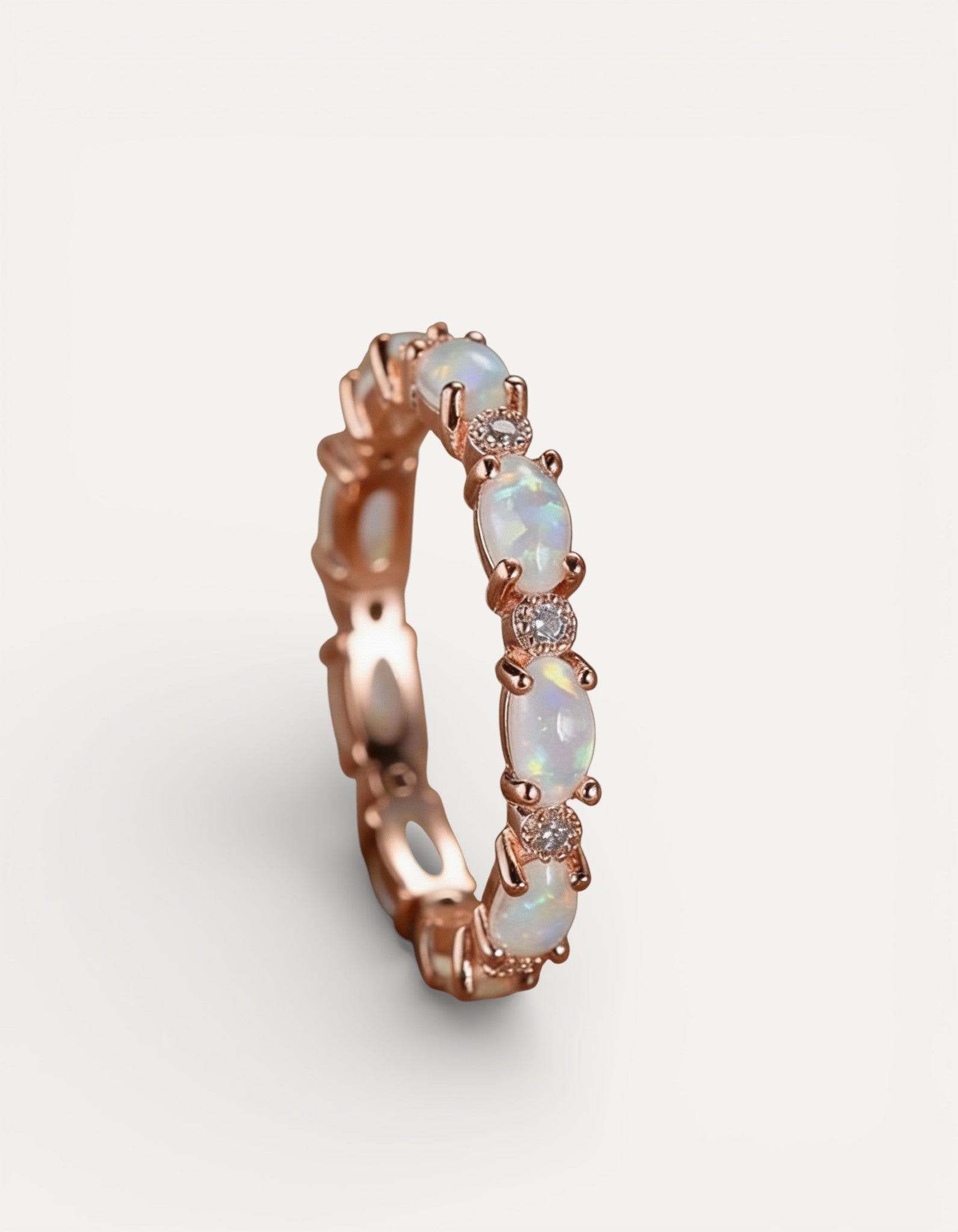Platinum Heart Opal and Diamond Ring