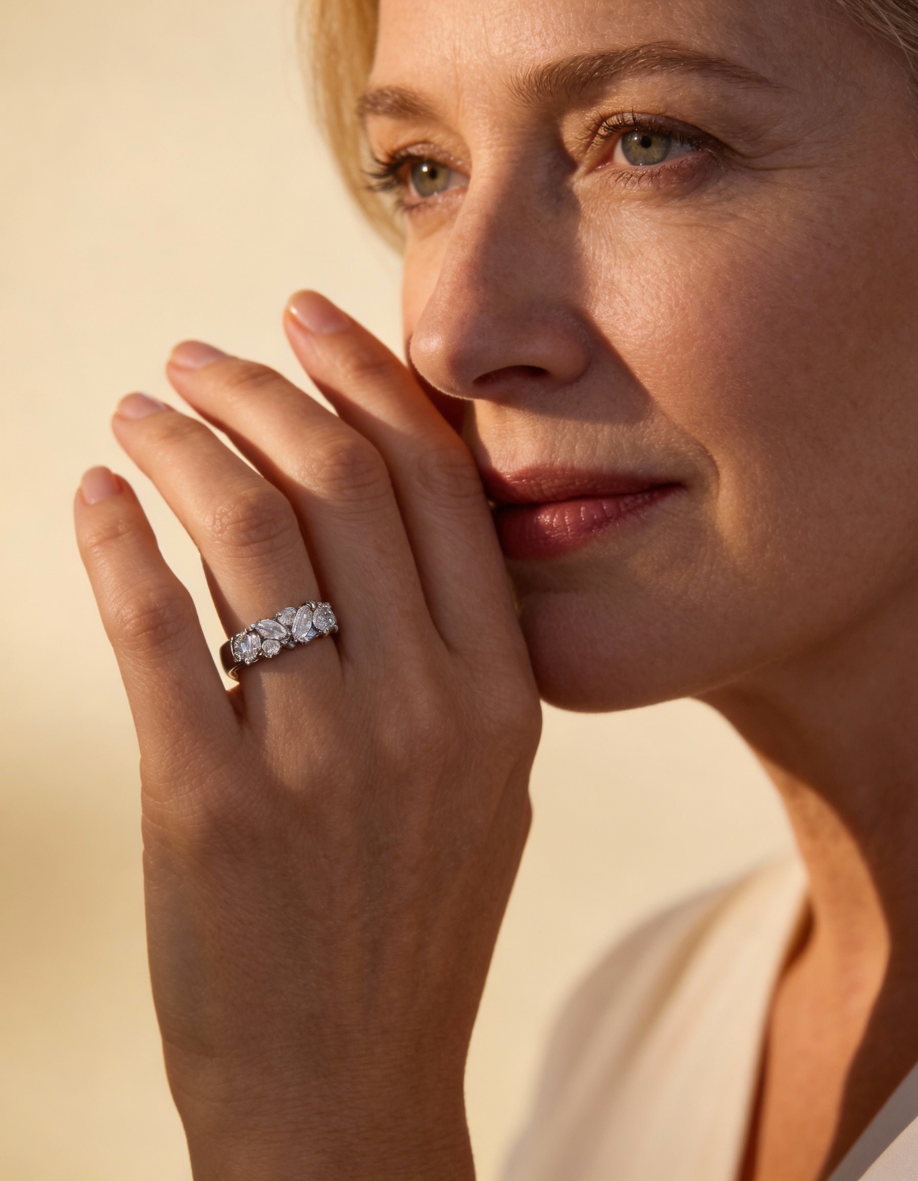Vintage Eternity Round and Marquise Diamond Ring