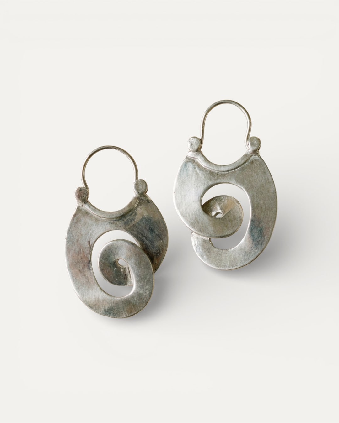 Vintage Silver Spiral Earrings