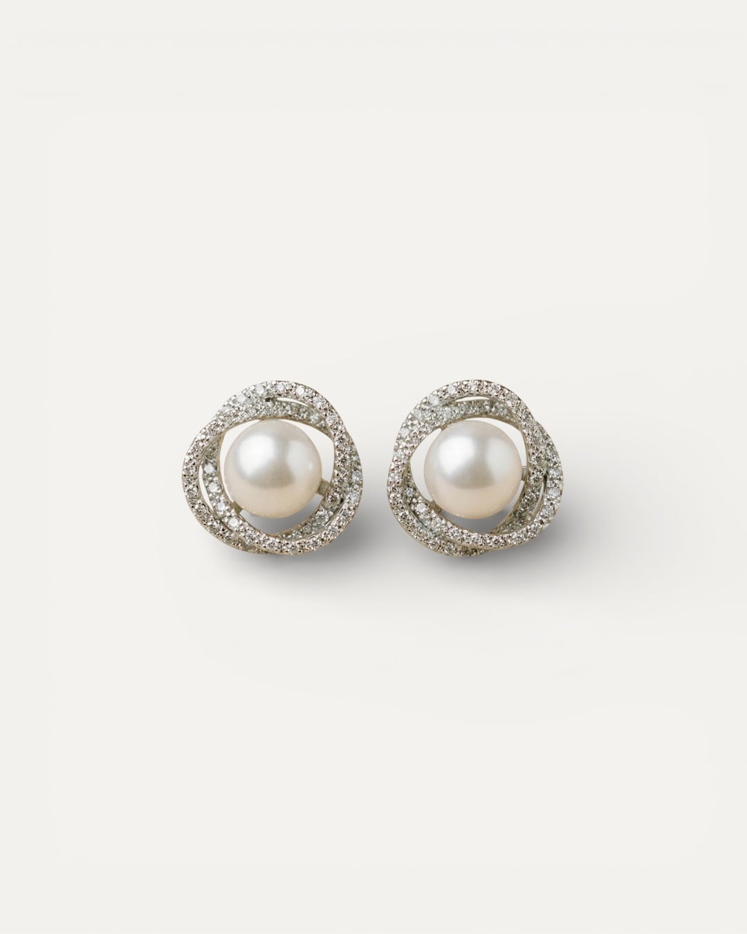Elegant Sparkling Spiral Pearl Earrings