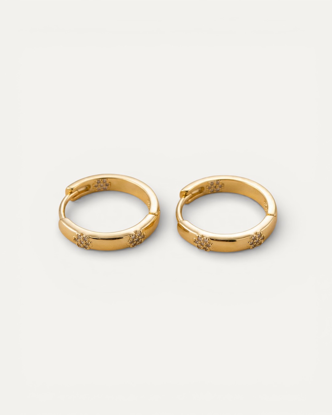Vintage Gold Flower Hoop Earrings