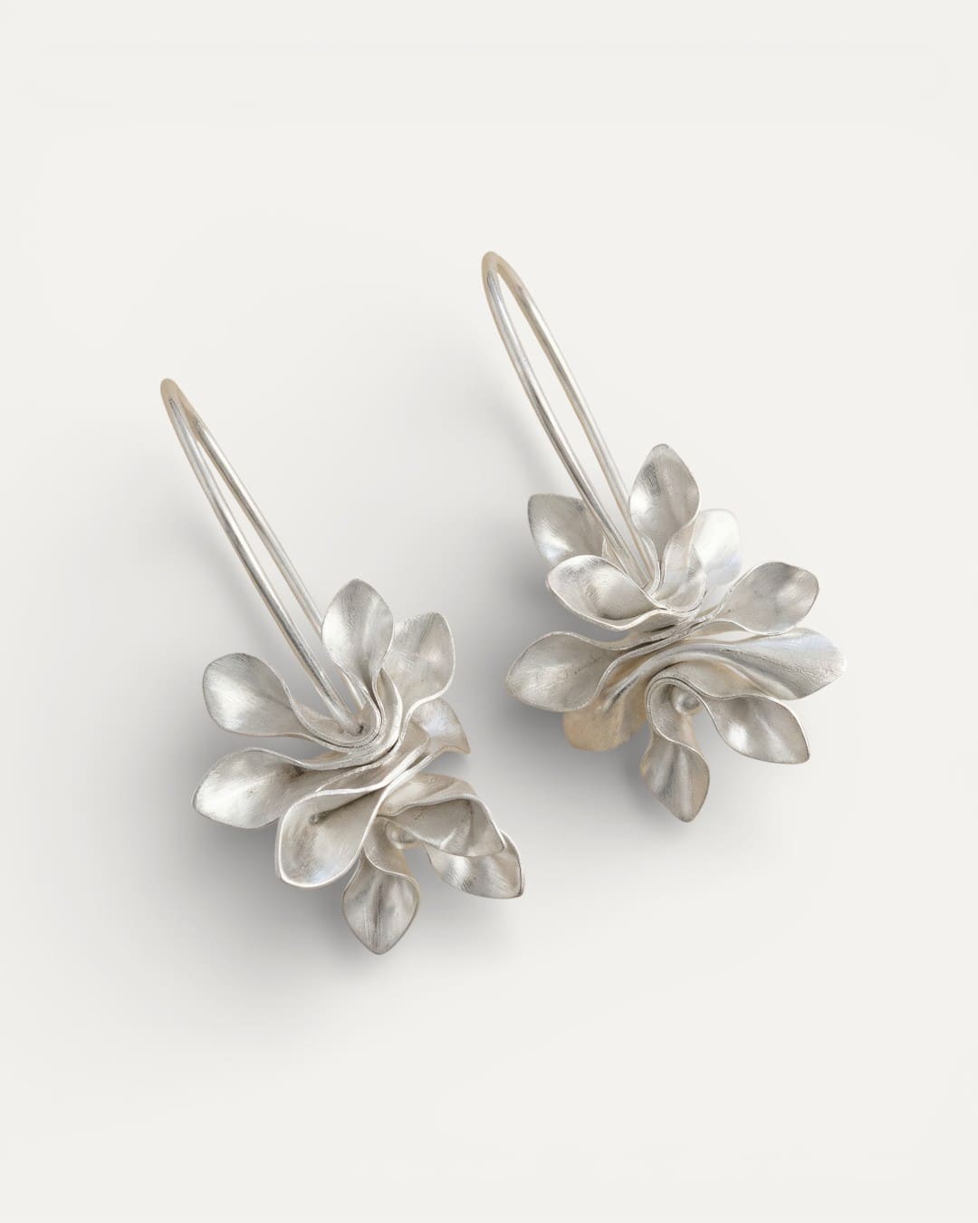 Vintage Silver Irregular Flower Earrings