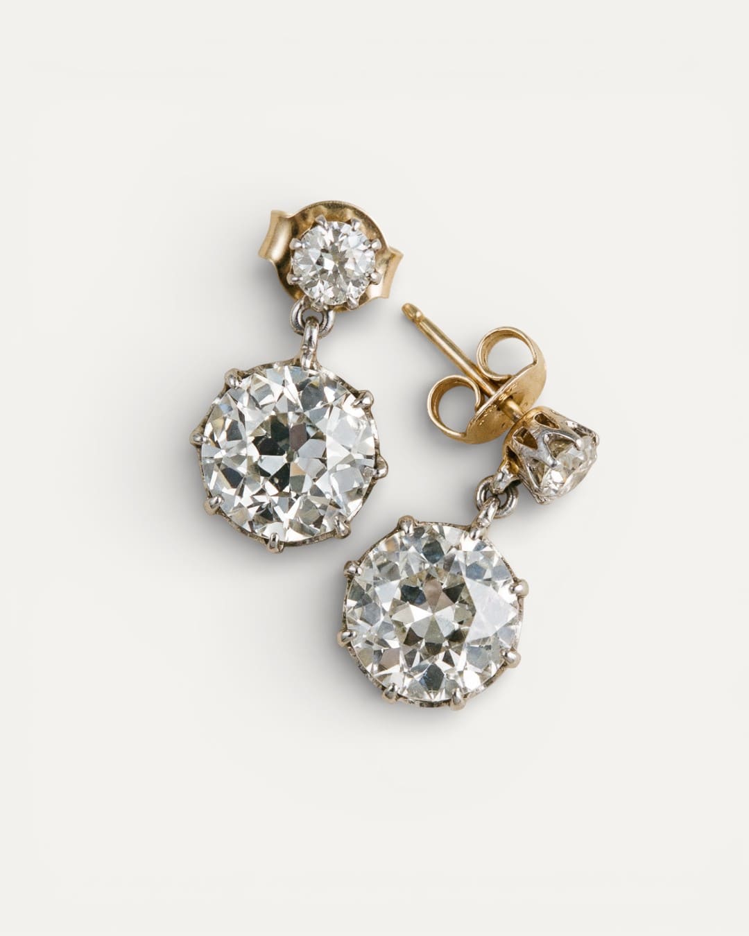 Gold Round Cubic Zirconia Earrings