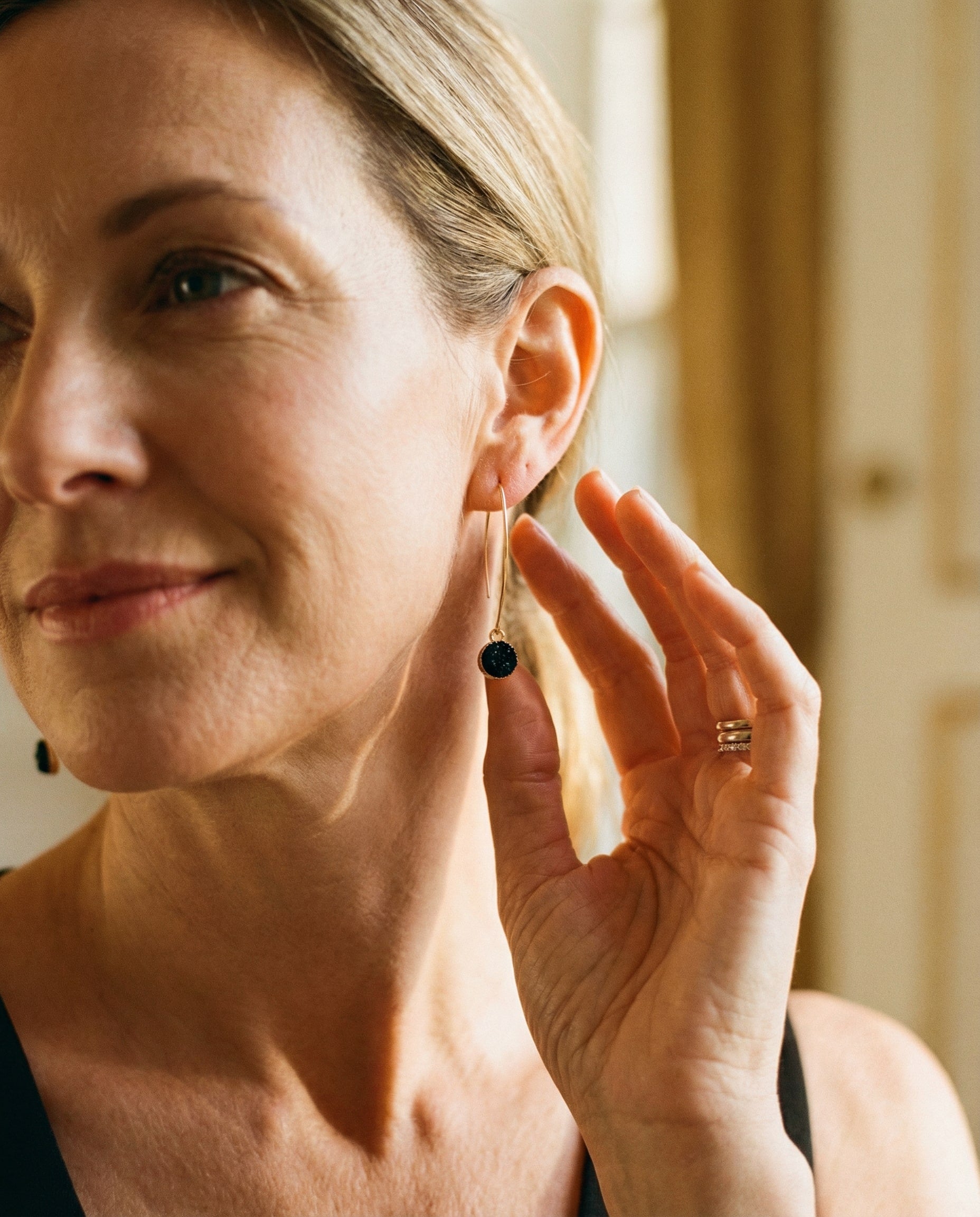 Vintage Gold and Black Earrings