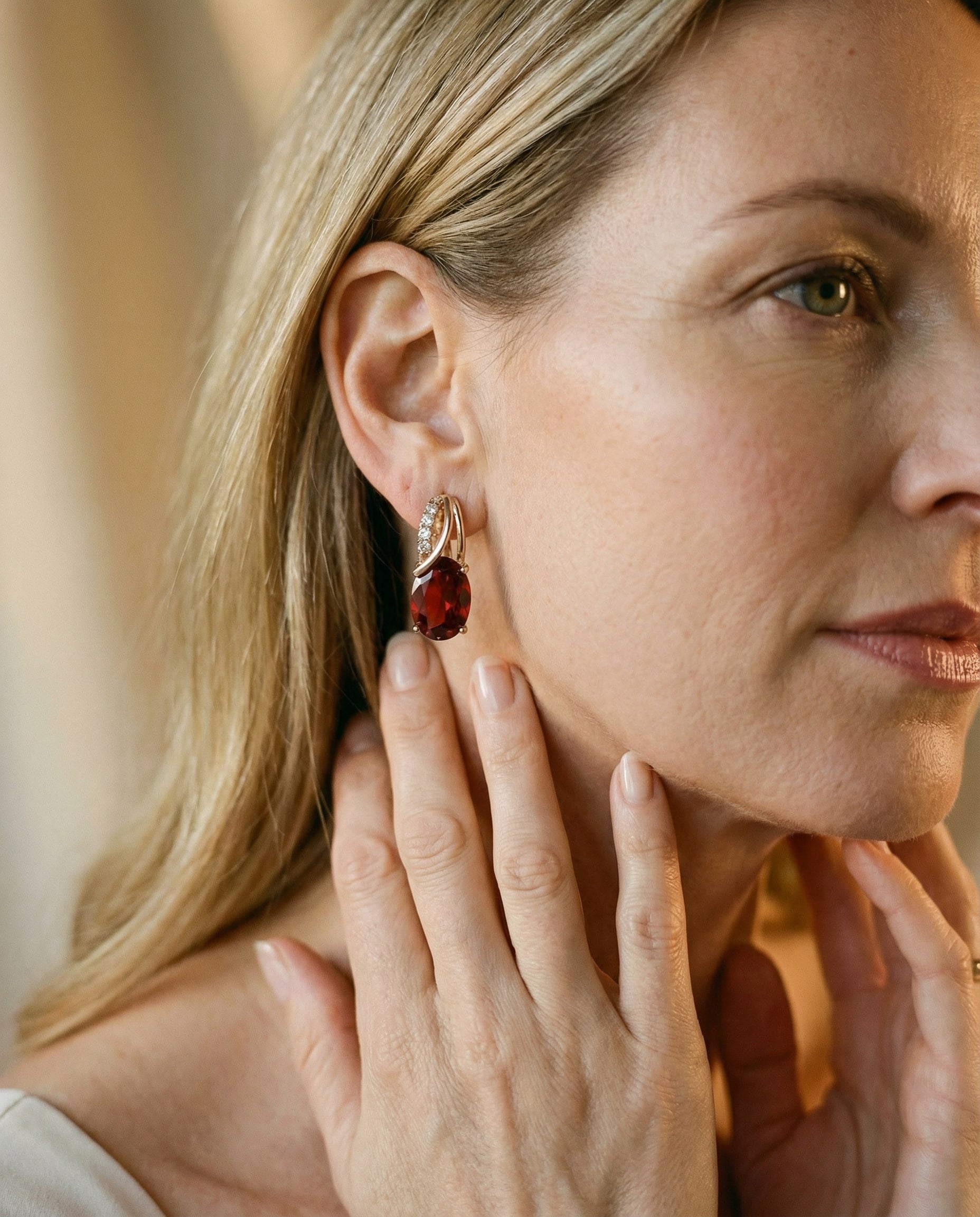 Veressa Ruberine Gold Earrings