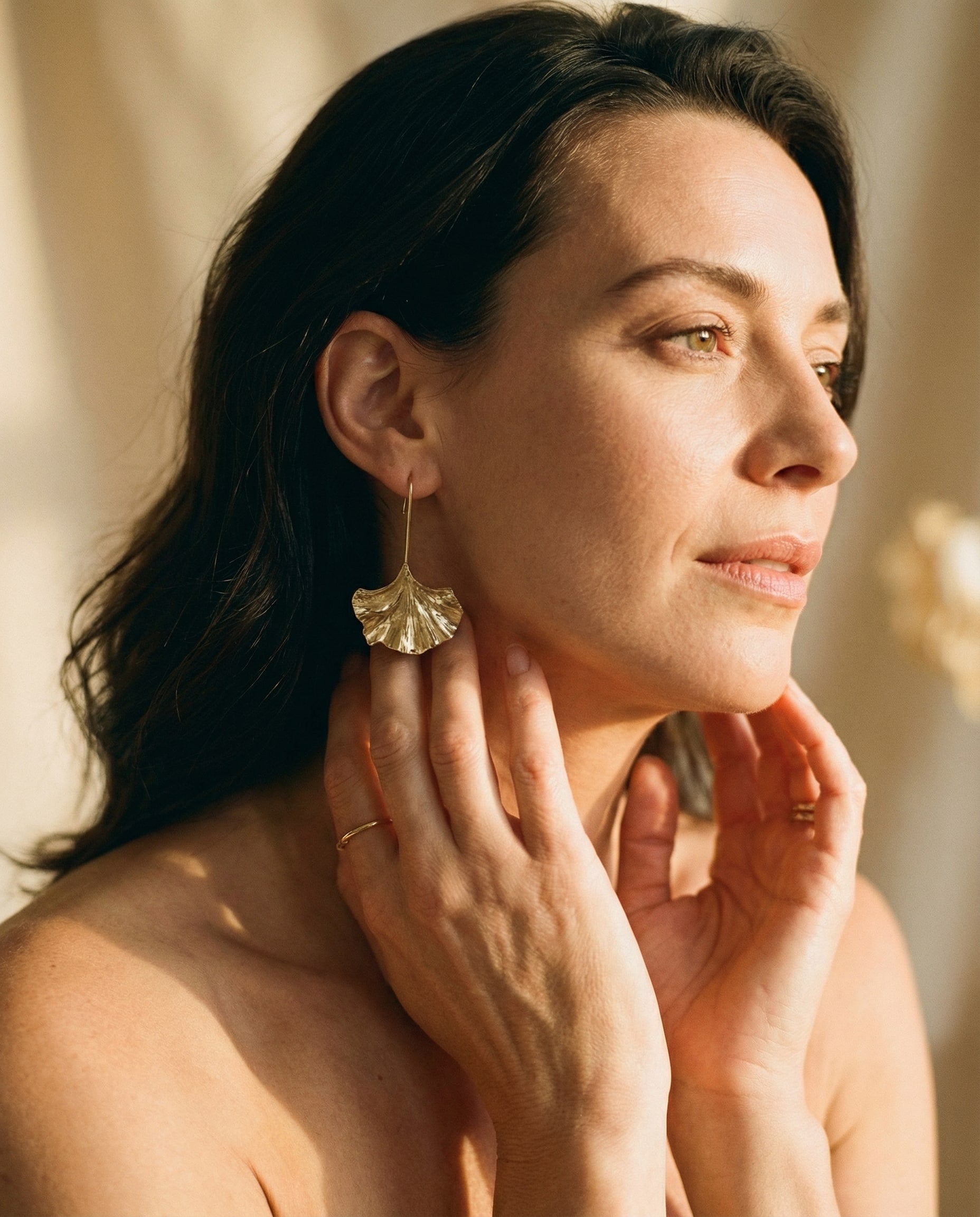 Vintage Gold Petal Earrings