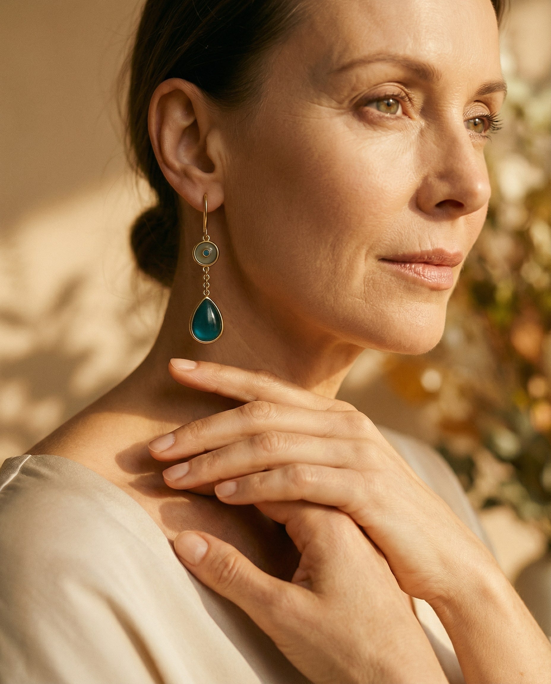 Calista | Blue Stone Drop Earrings