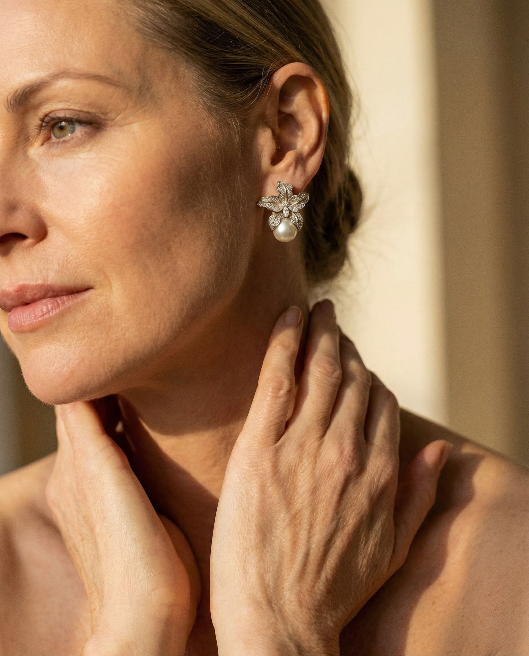 Elegant Floral Pearl Earrings