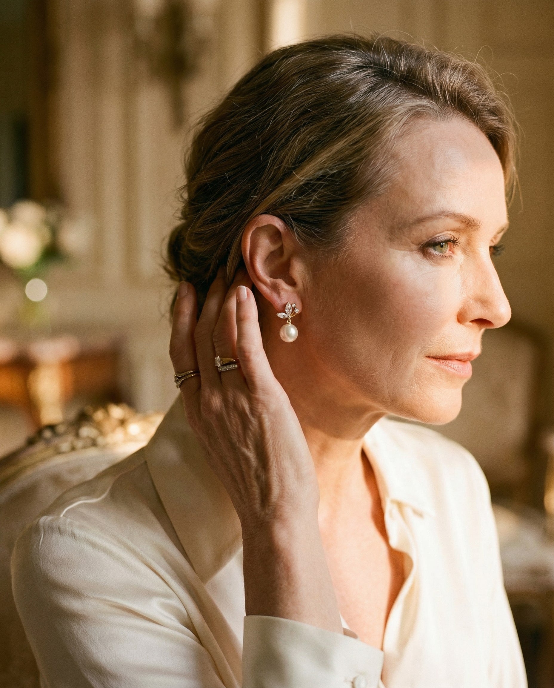 Exotic Gold Crystal and Pearl Earrings