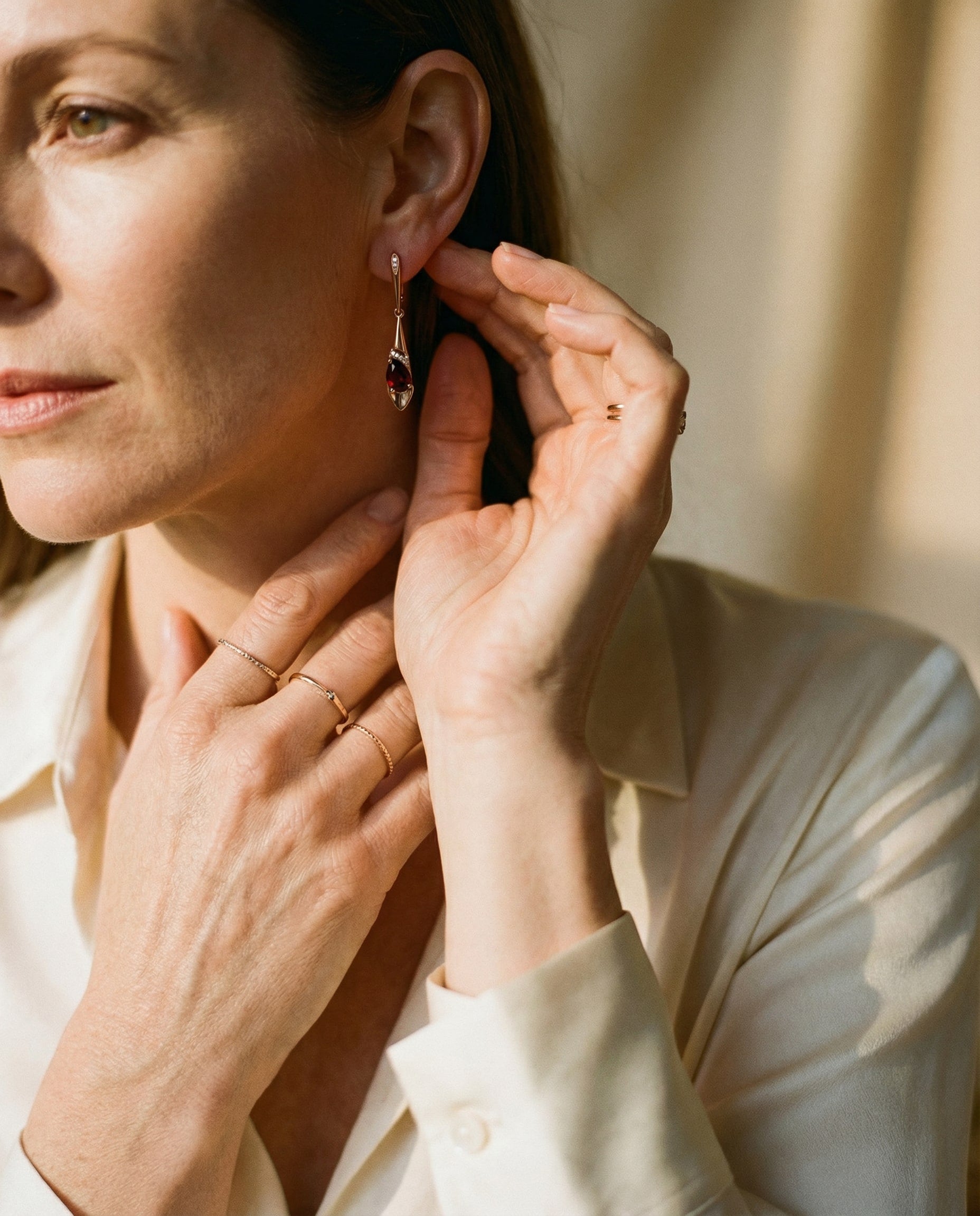 Elegant Red Crystal Earrings