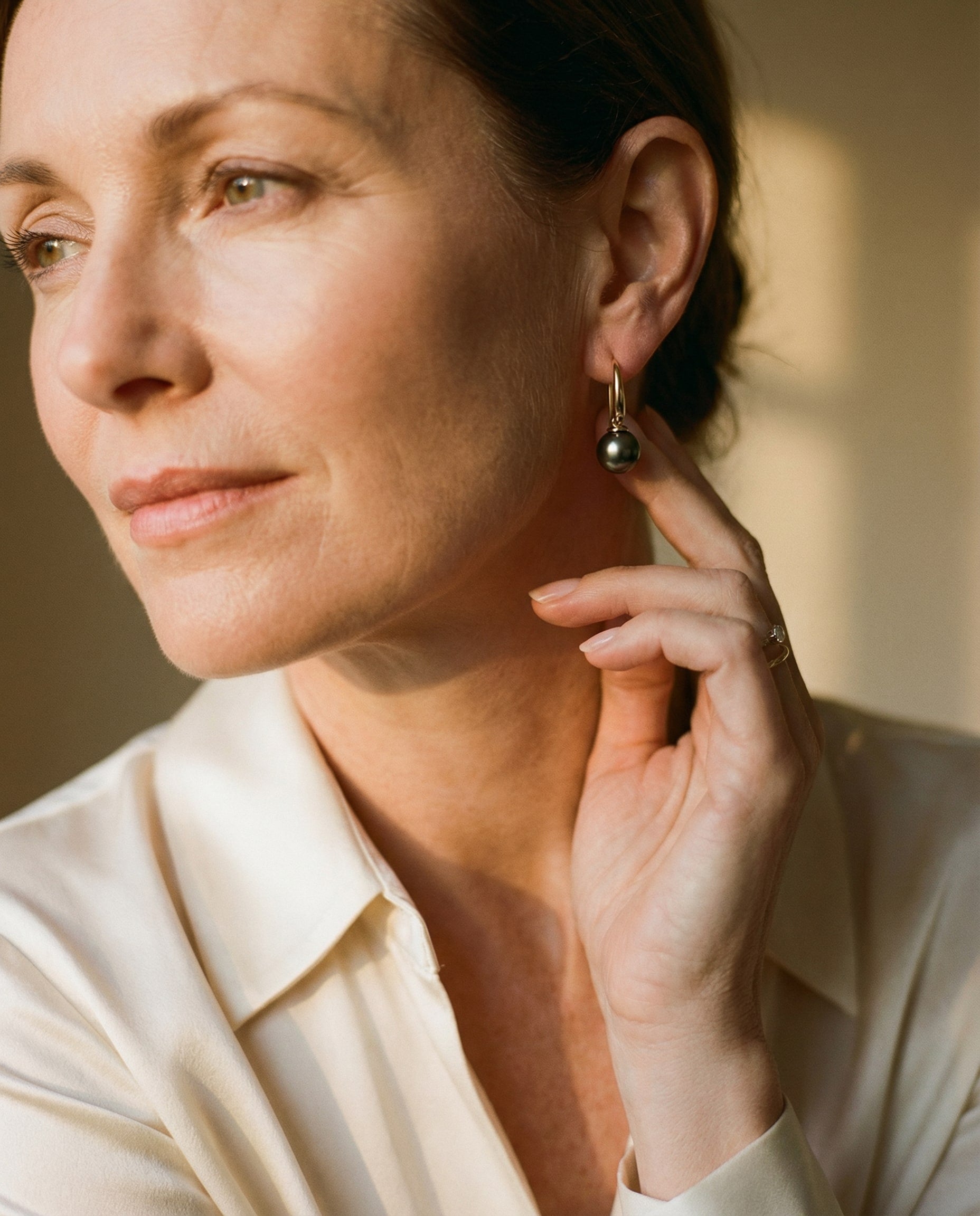 Elegant Olive Pearl Earrings