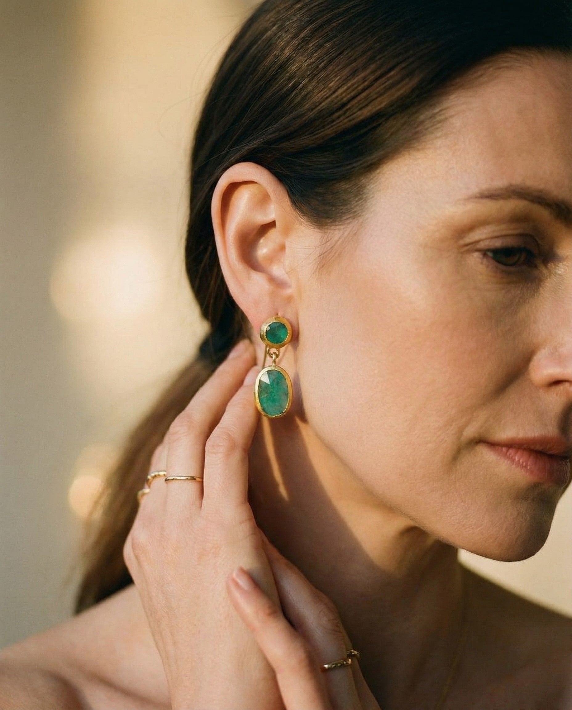 Gold Turquoise Earrings