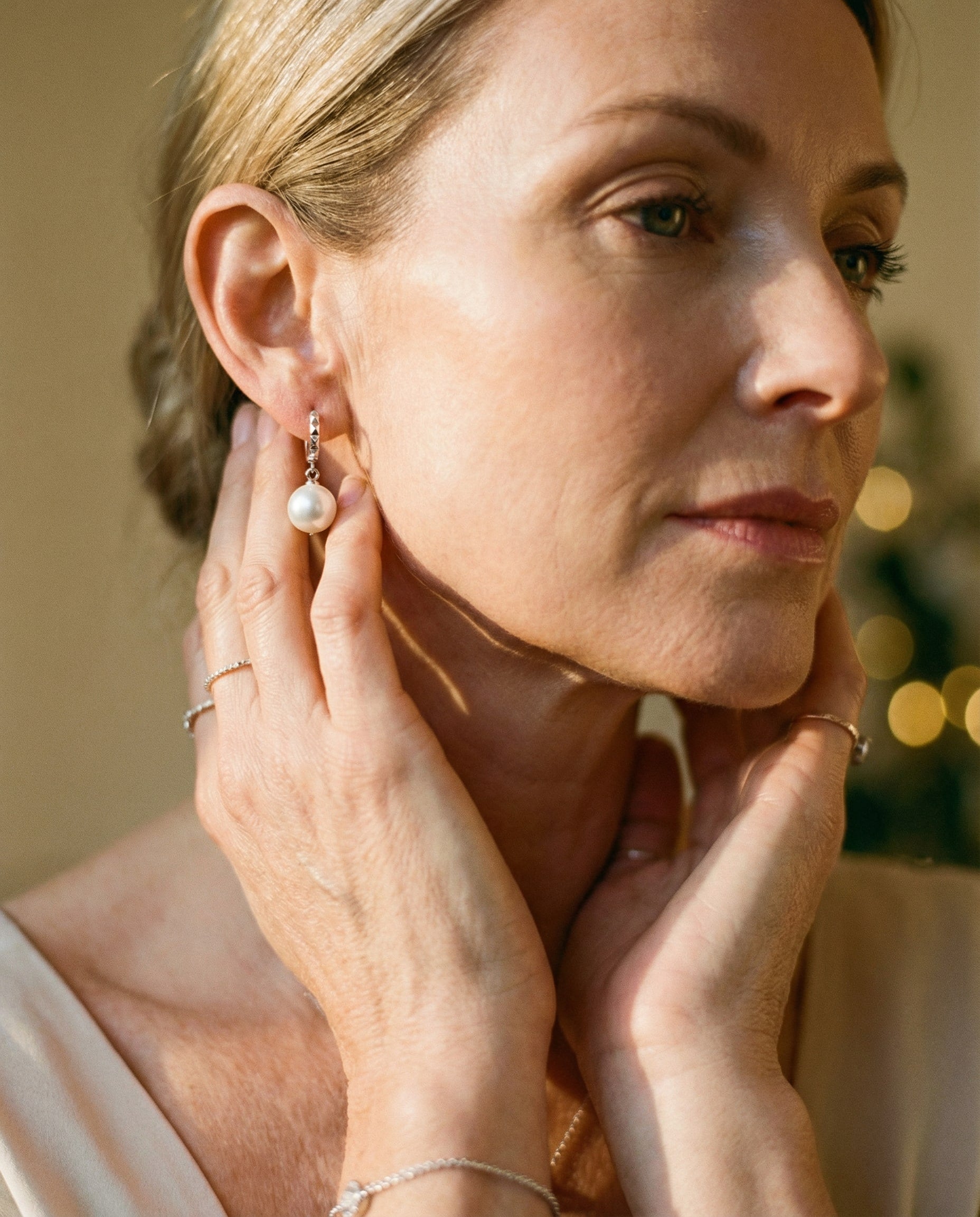 Cubic Zirconia Pearl Earrings