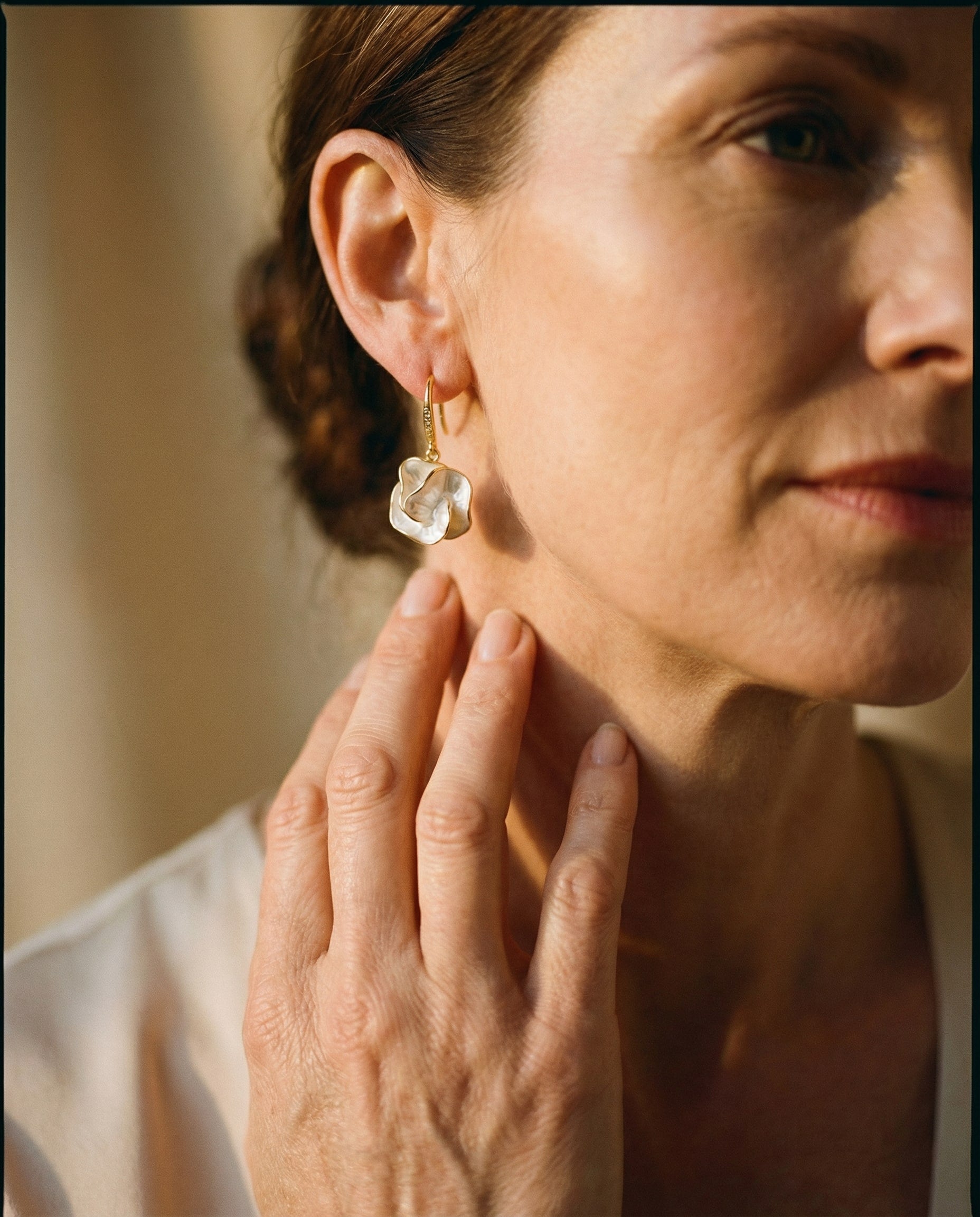 Elegant White Petal Earrings