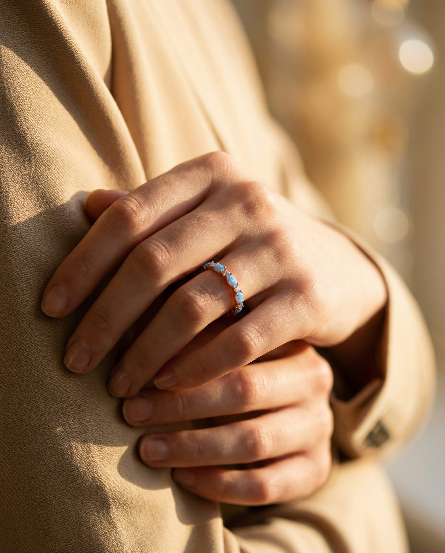 Platinum Heart Opal and Diamond Ring