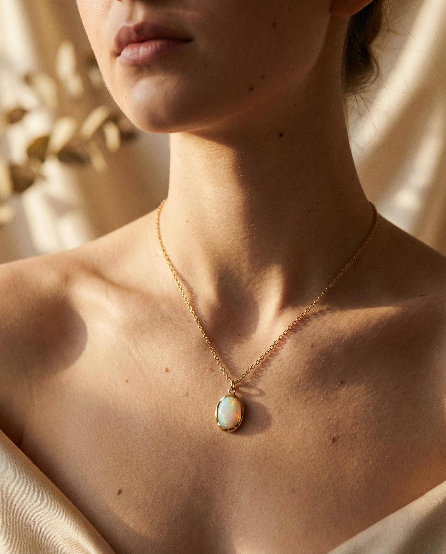 Brilliant Vintage Opal Stone Necklace