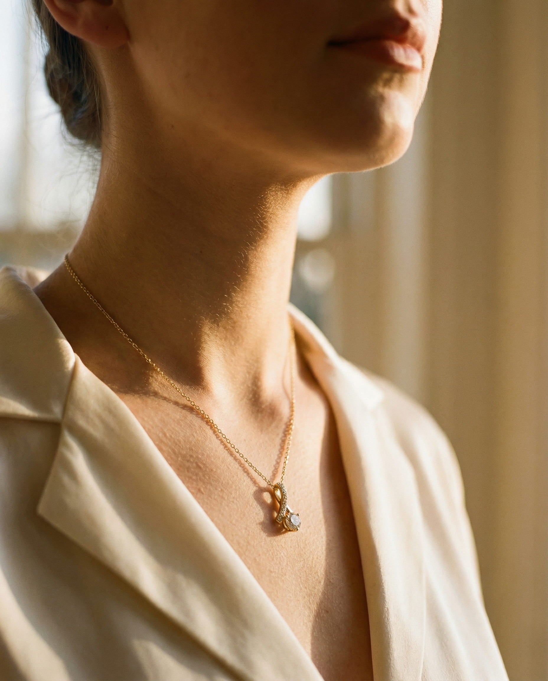 Vintage Gold Cubic Zirconia Necklace