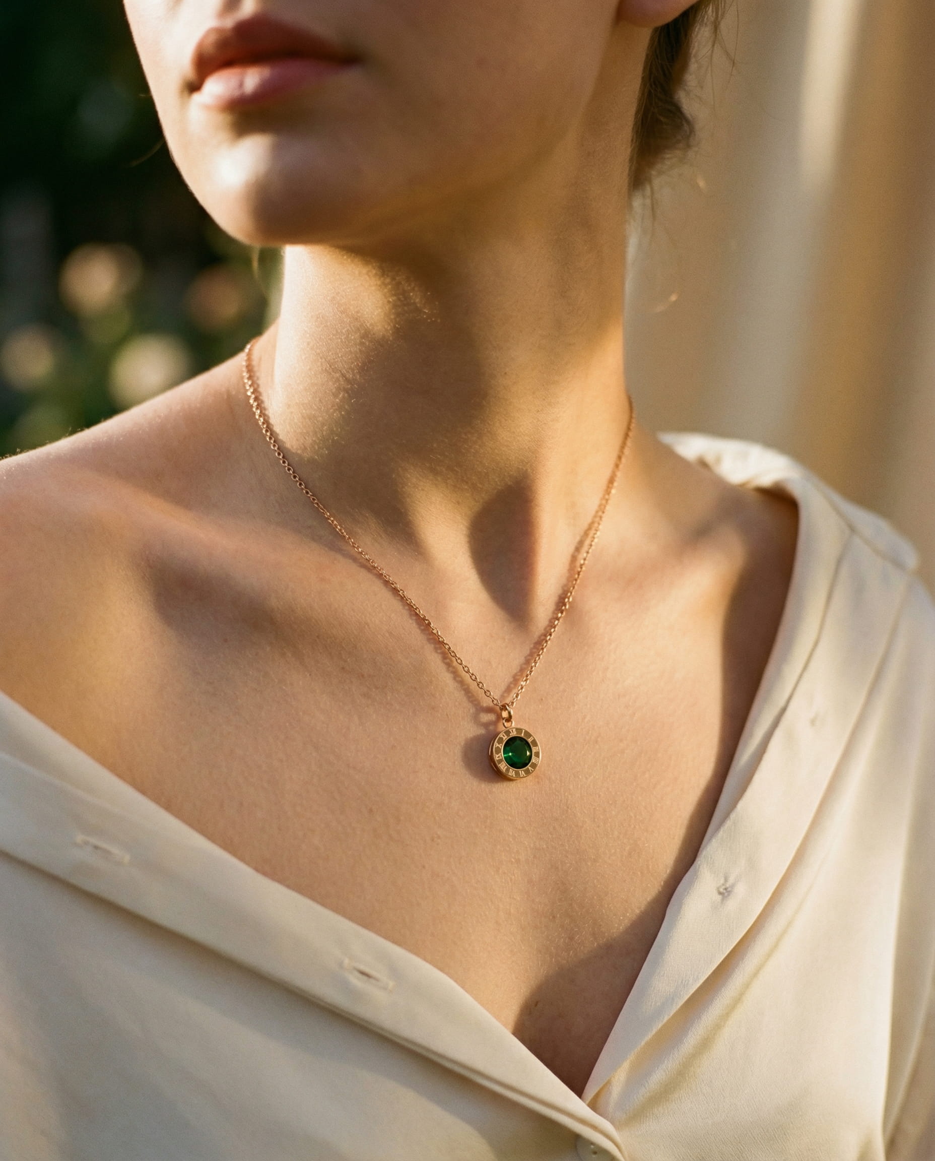 Gold Emerald Necklace