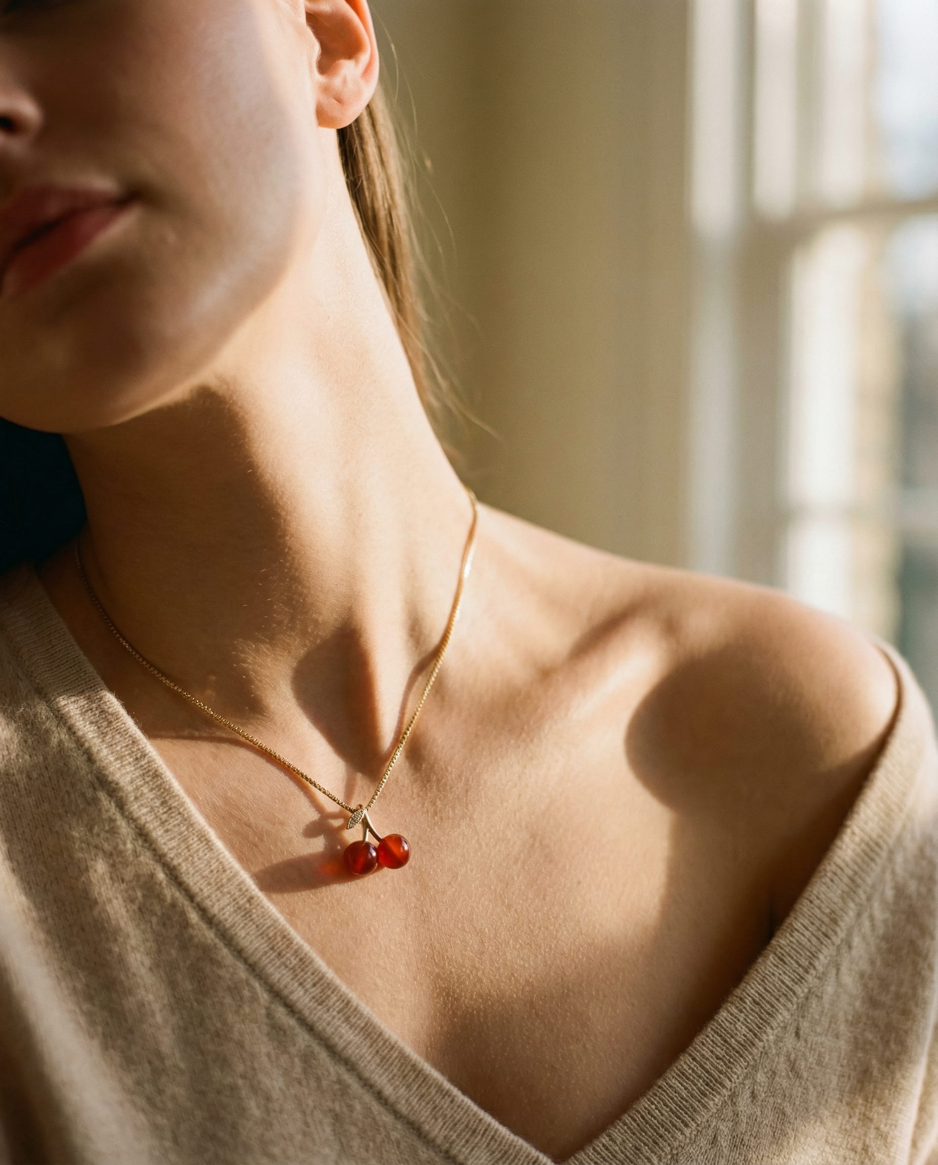 Gold Cherry Necklace