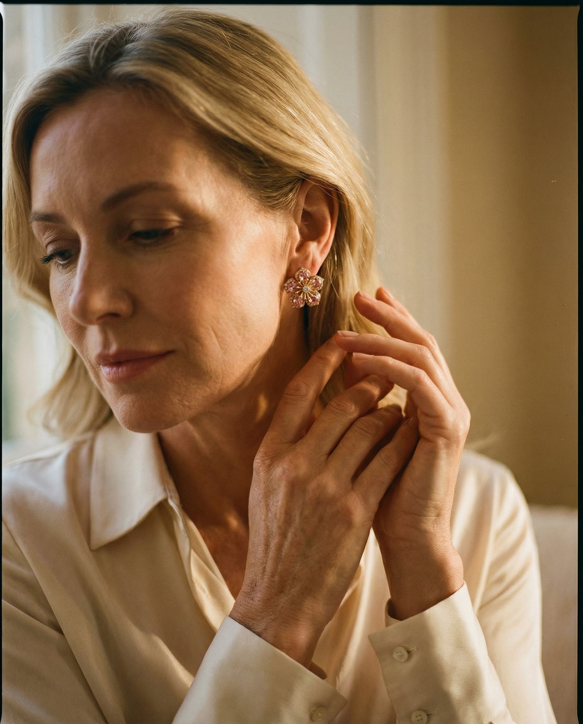Silver Earrings with Multicoloured Cubic Zirconia