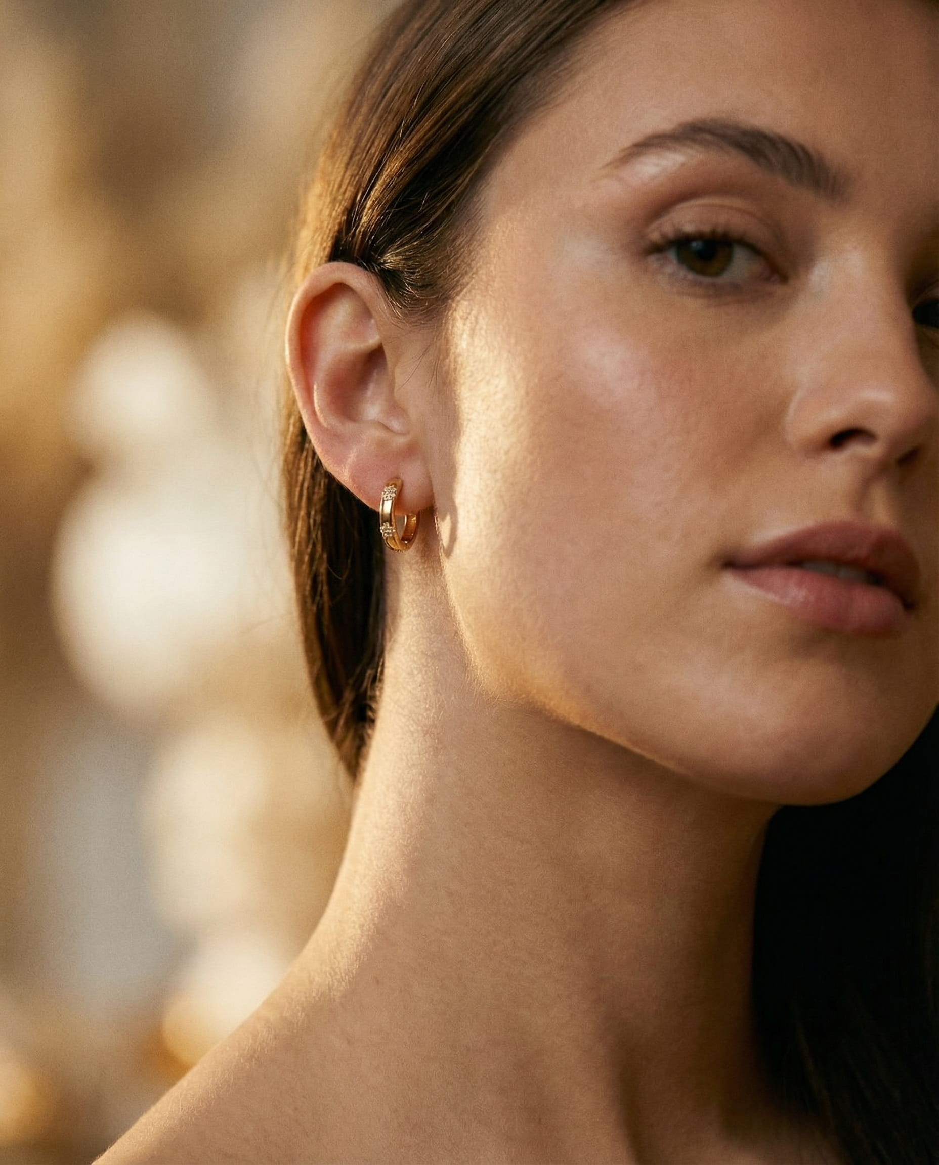 Vintage Gold Flower Hoop Earrings