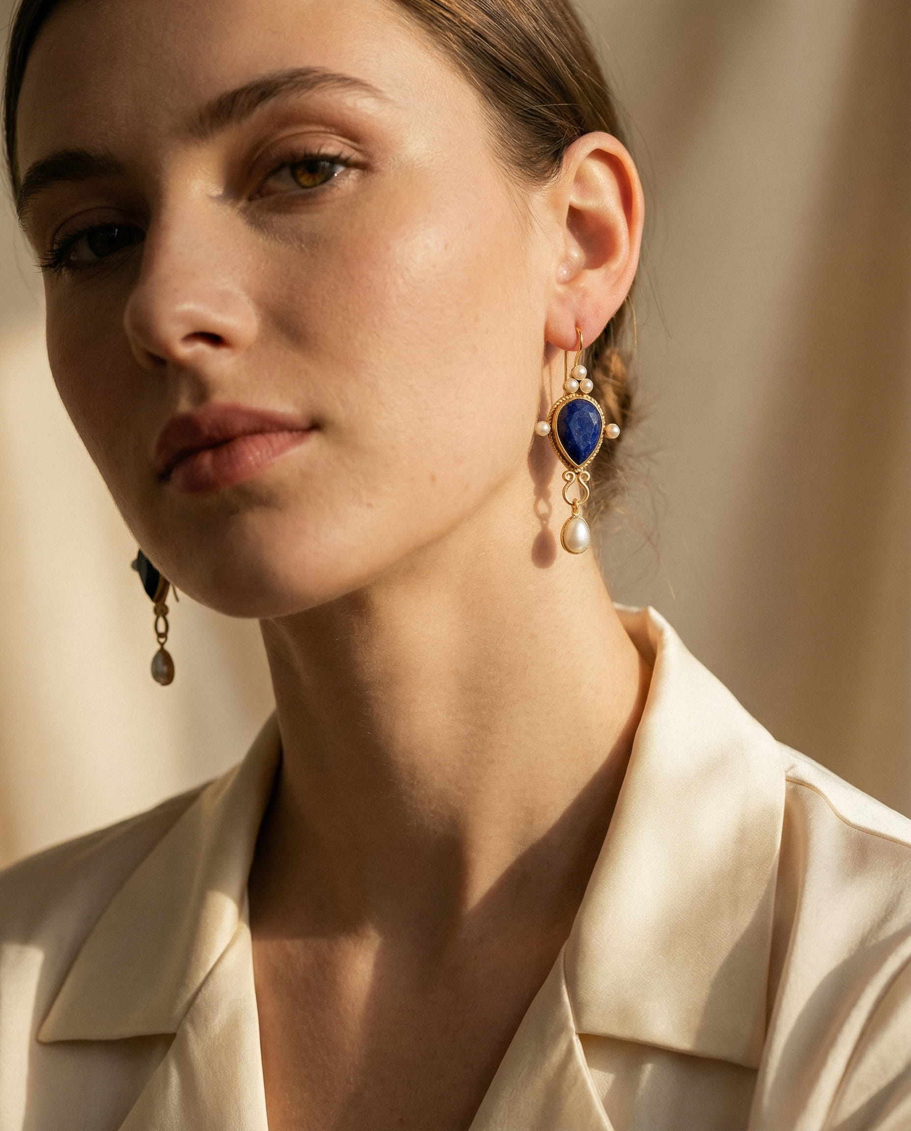 Vintage Ruby and Pearl Earrings