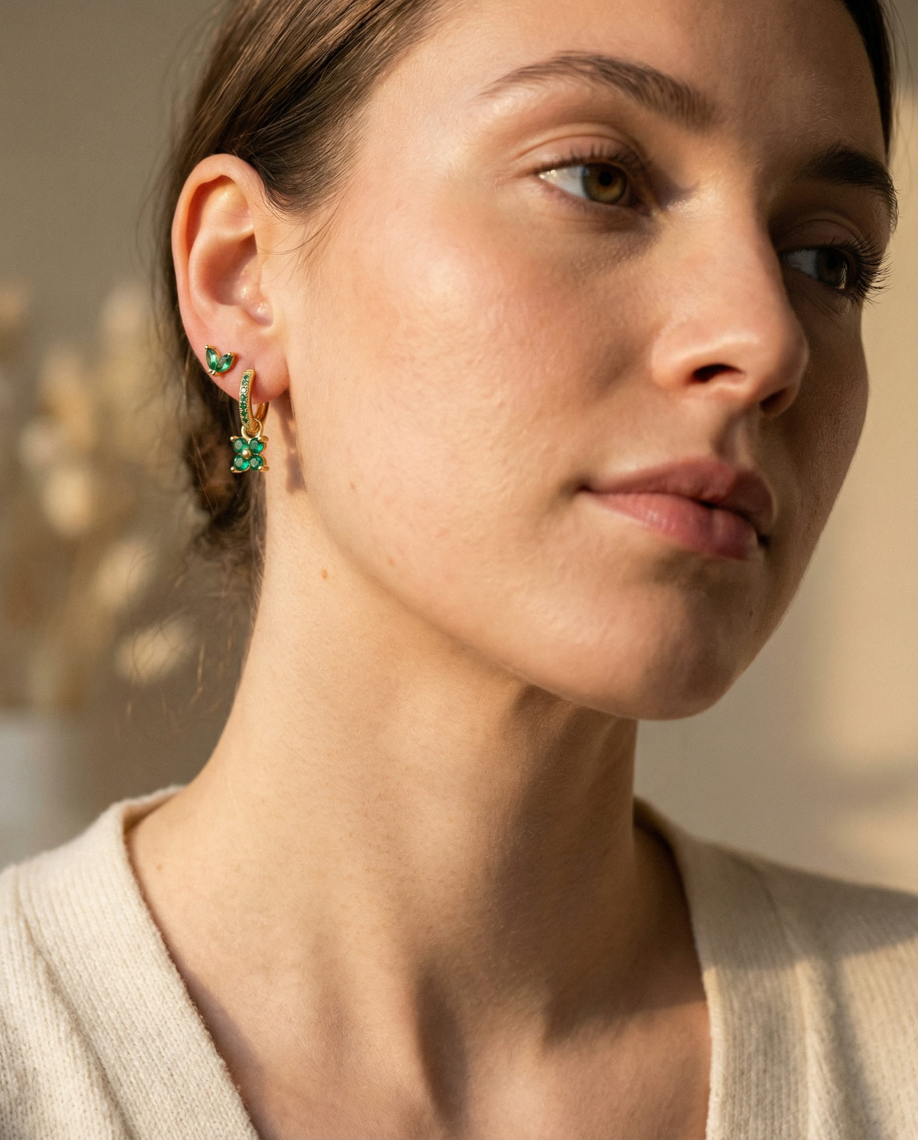 Diamond Flower Earring Set