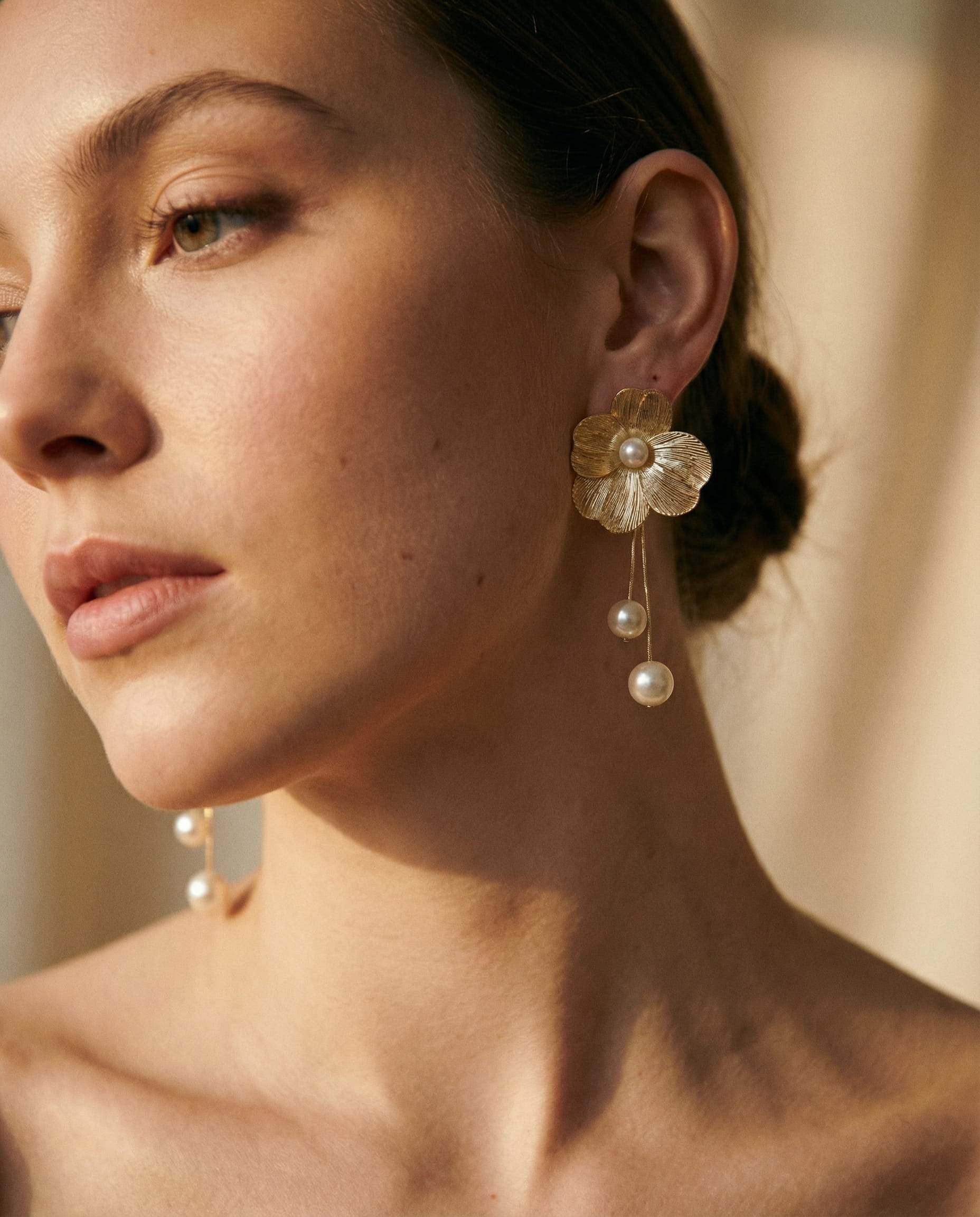 Bohemian Pearl and Petal Earrings