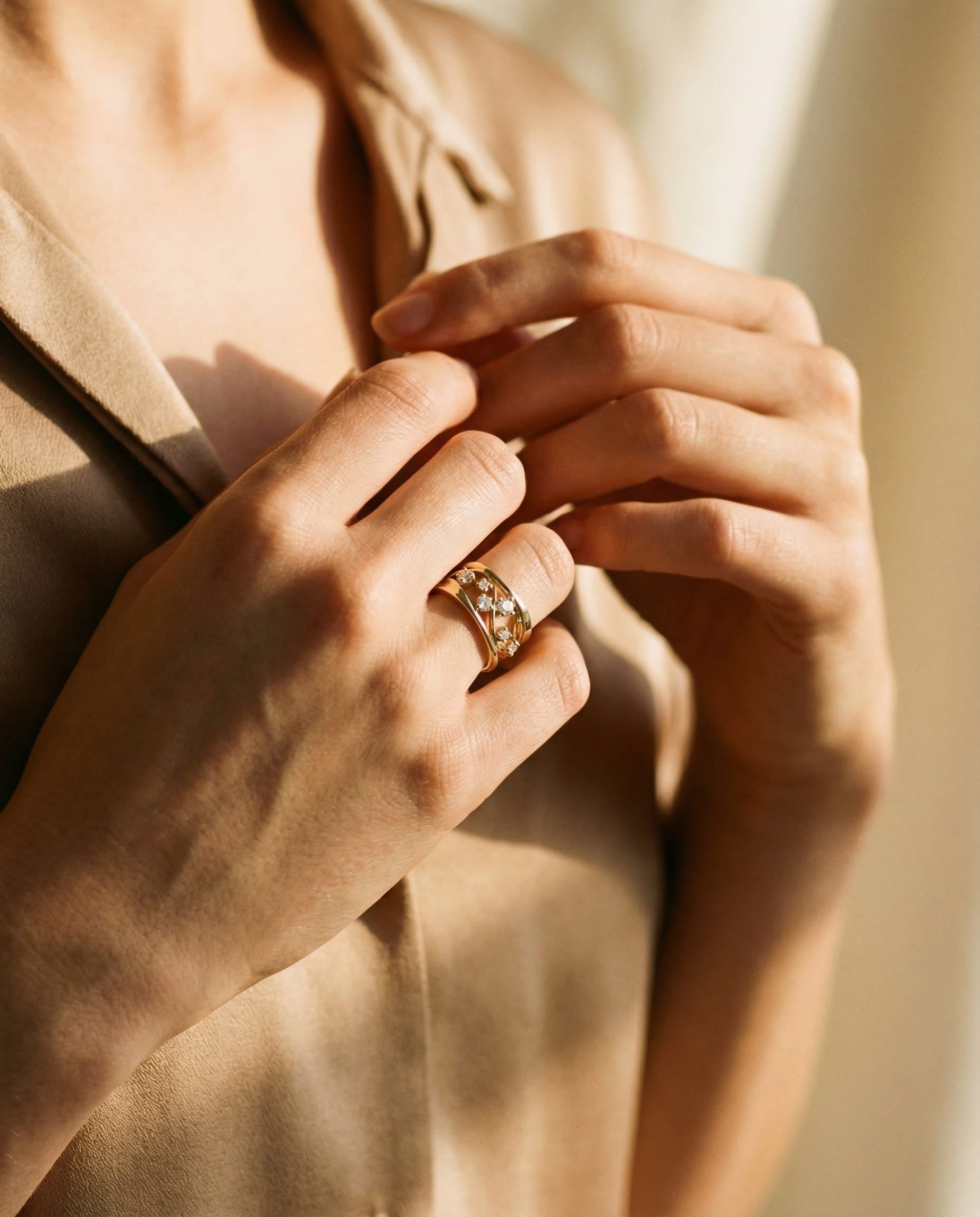 Elegant Gold-Plated Cubic Zirconia Ring